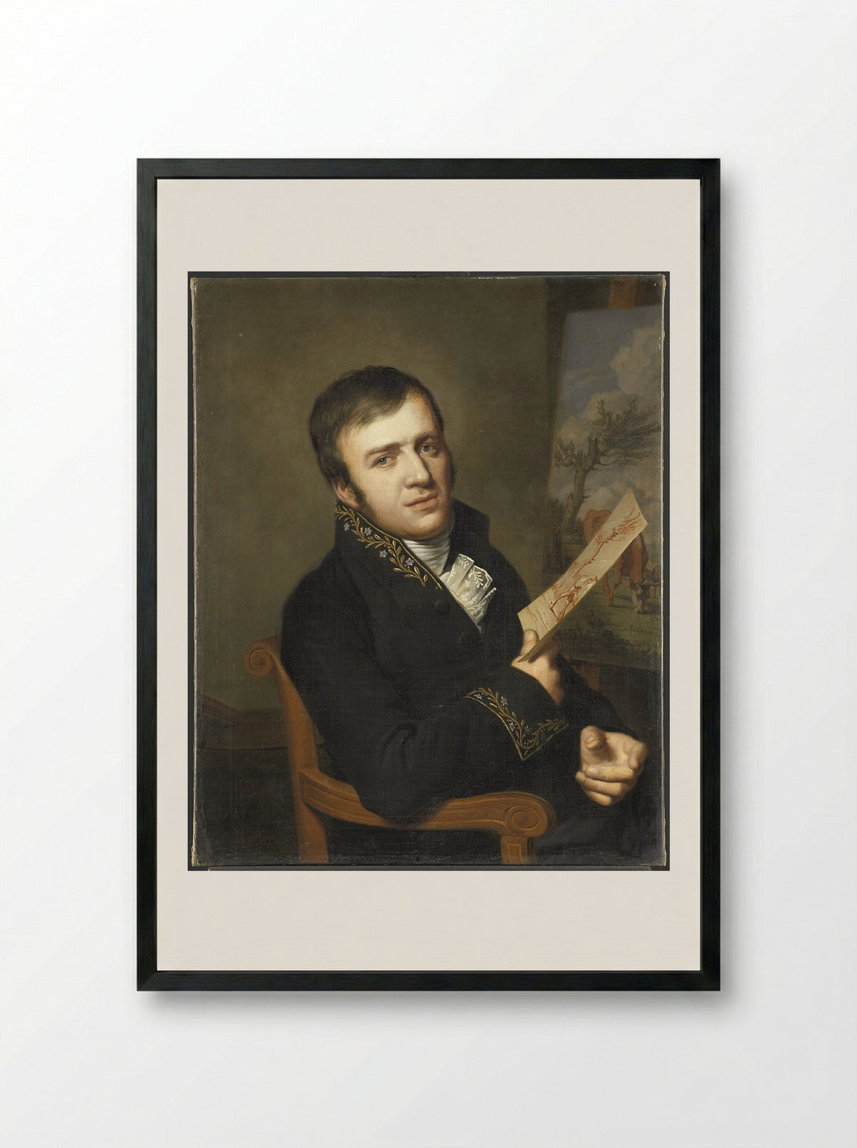 Portrait of Jan Baptist Kobell II - Willem Bartel van der Kooi - Framed Print Black