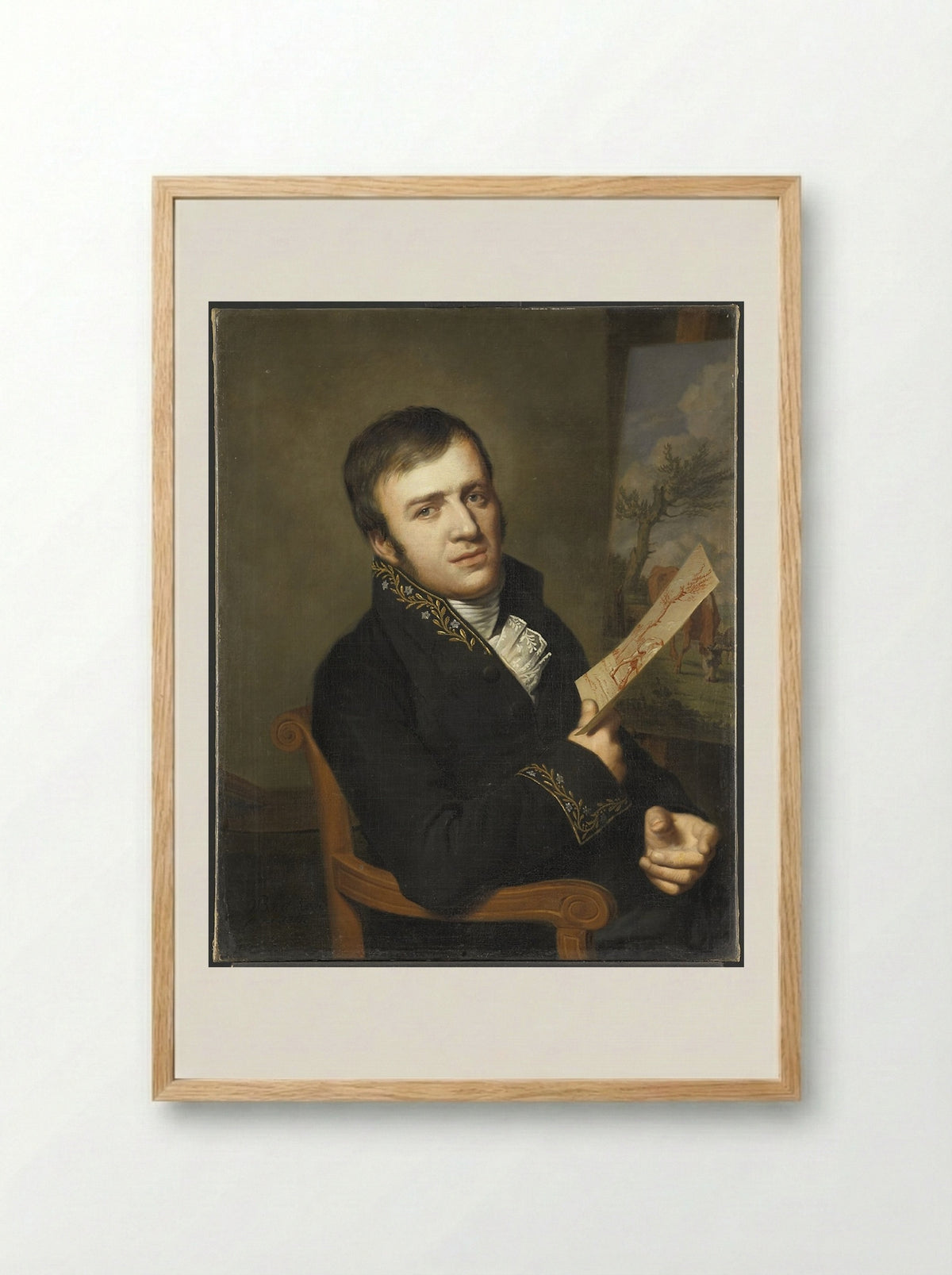 Portrait of Jan Baptist Kobell II - Willem Bartel van der Kooi - Framed Print Wood
