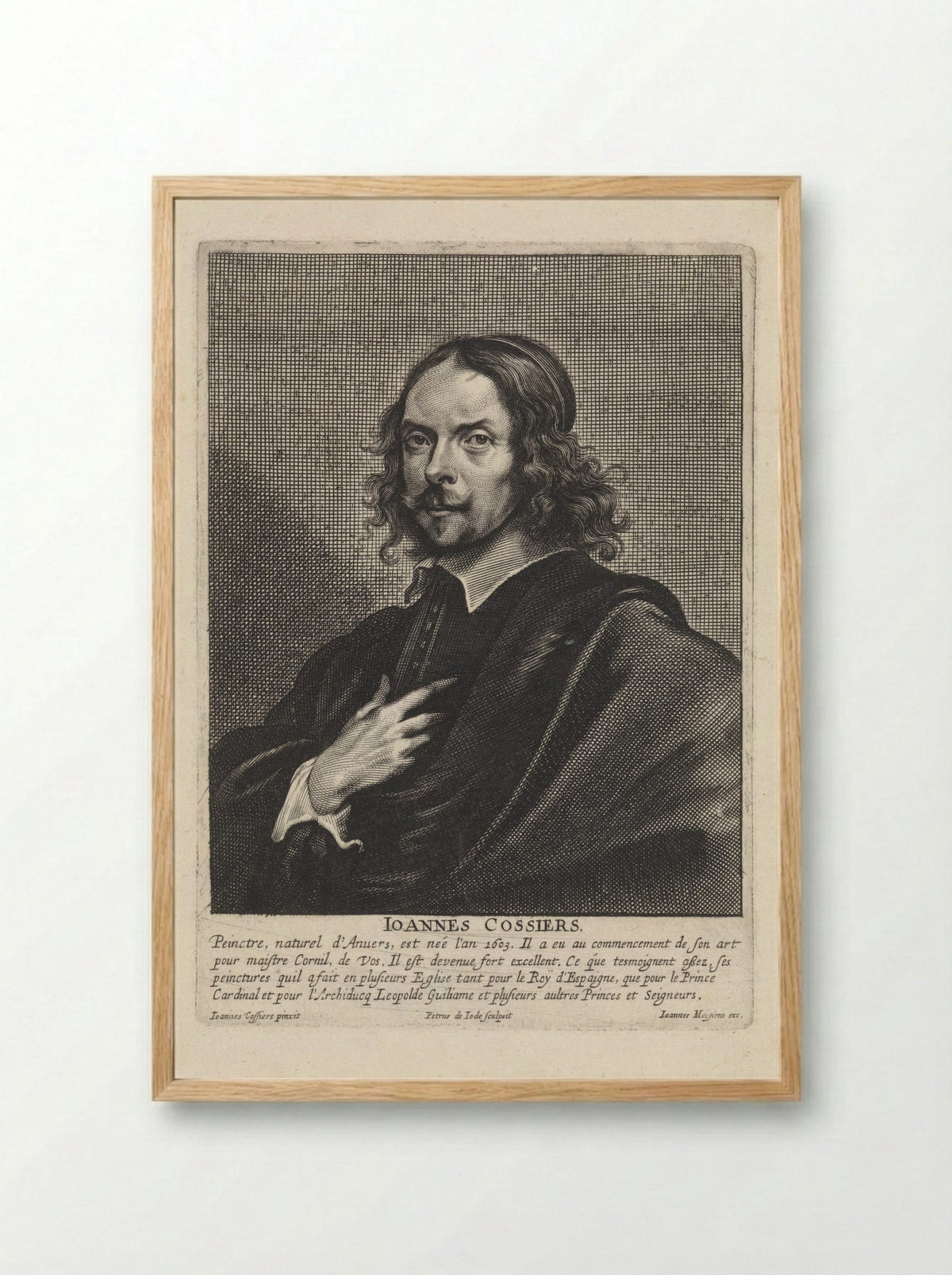 Portrait of Jan Cossiers - Pieter de Jode II - Framed Print Wood
