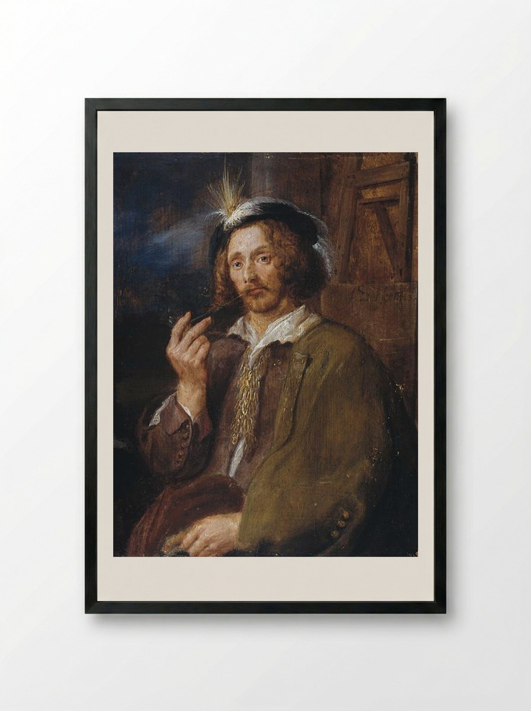 Portrait of Jan Davidszoon de Heem - Adriaen Brouwer - Framed Print Black