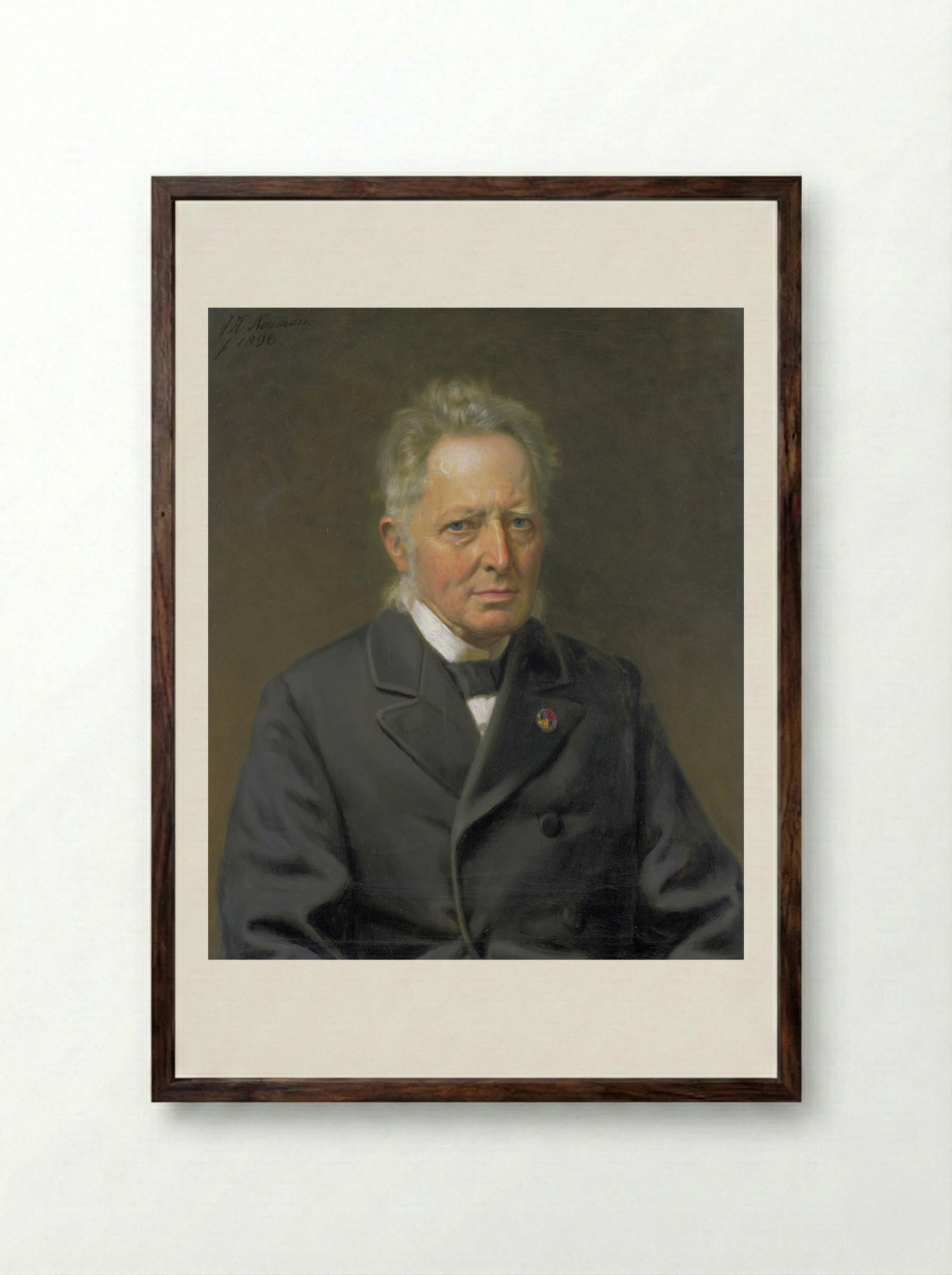 Portrait of Jan Heemskerk Azn - Jan Hendrik Neuman - Framed Print Dark Wood
