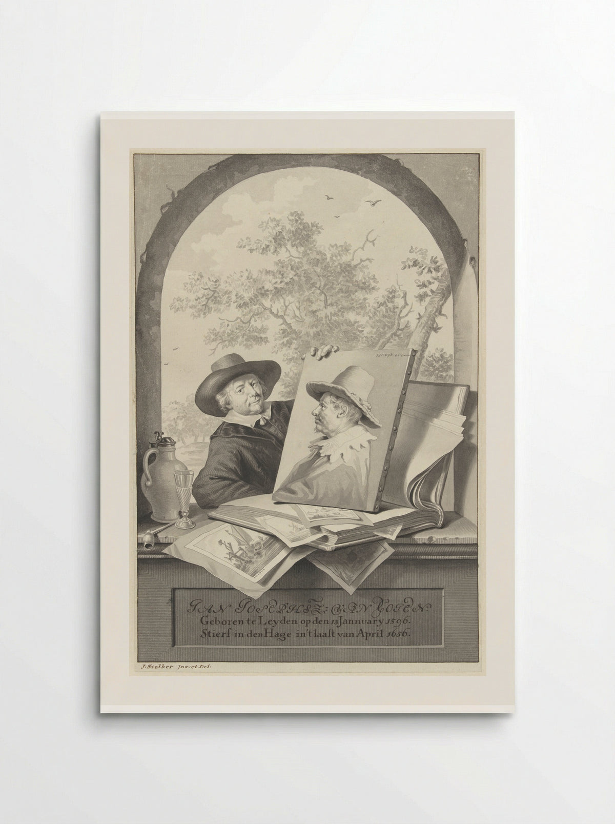 Portrait of Jan van Goyen - Jan Stolker - Poster