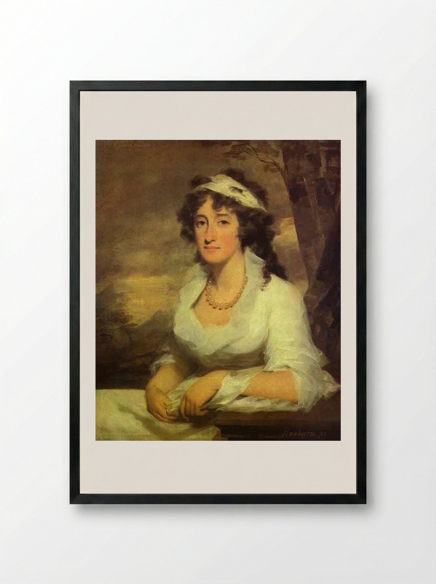 Portrait of Janet Dundas - Henry Raeburn - Framed Print Black