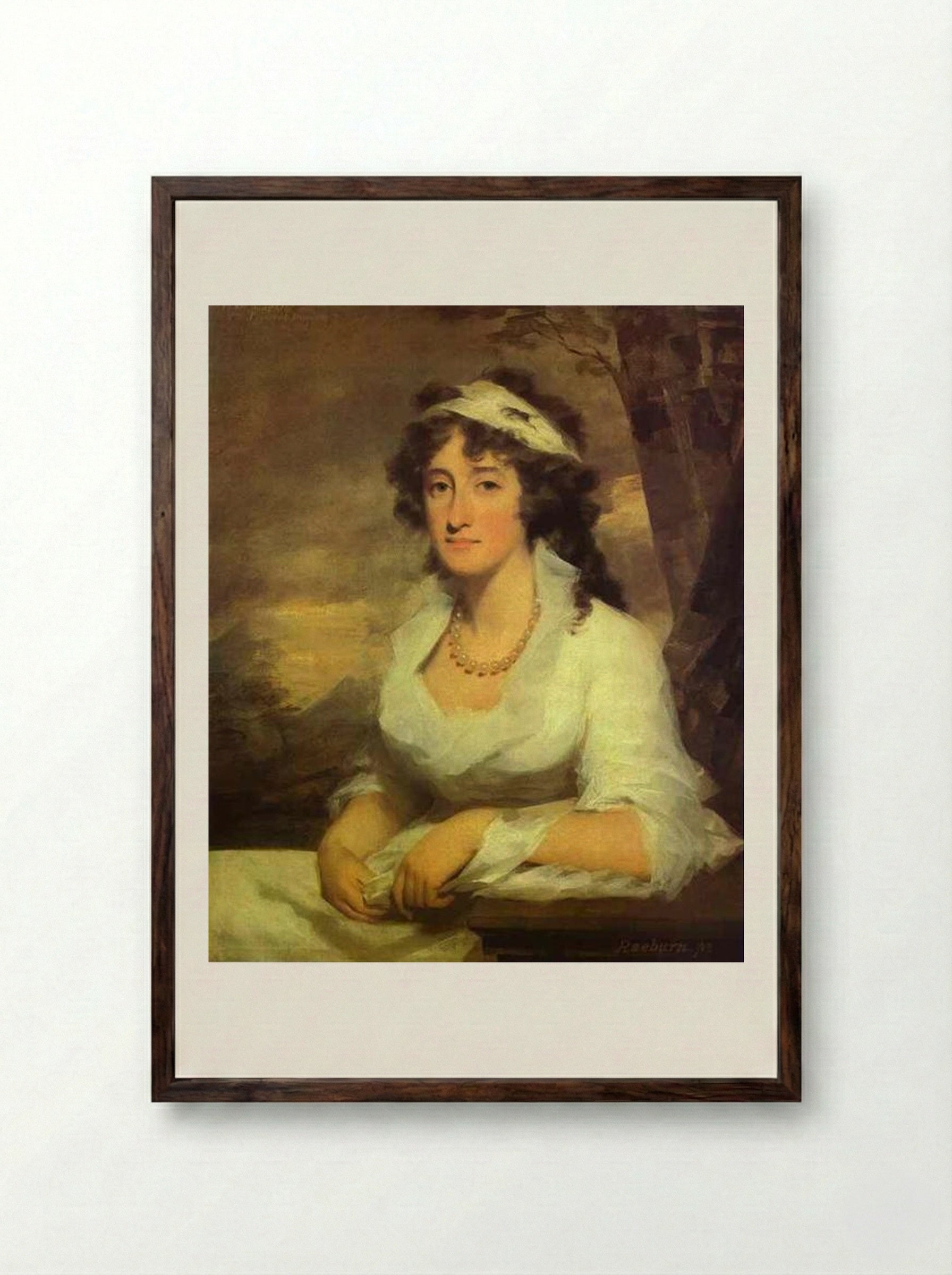 Portrait of Janet Dundas - Henry Raeburn - Framed Print Dark Wood