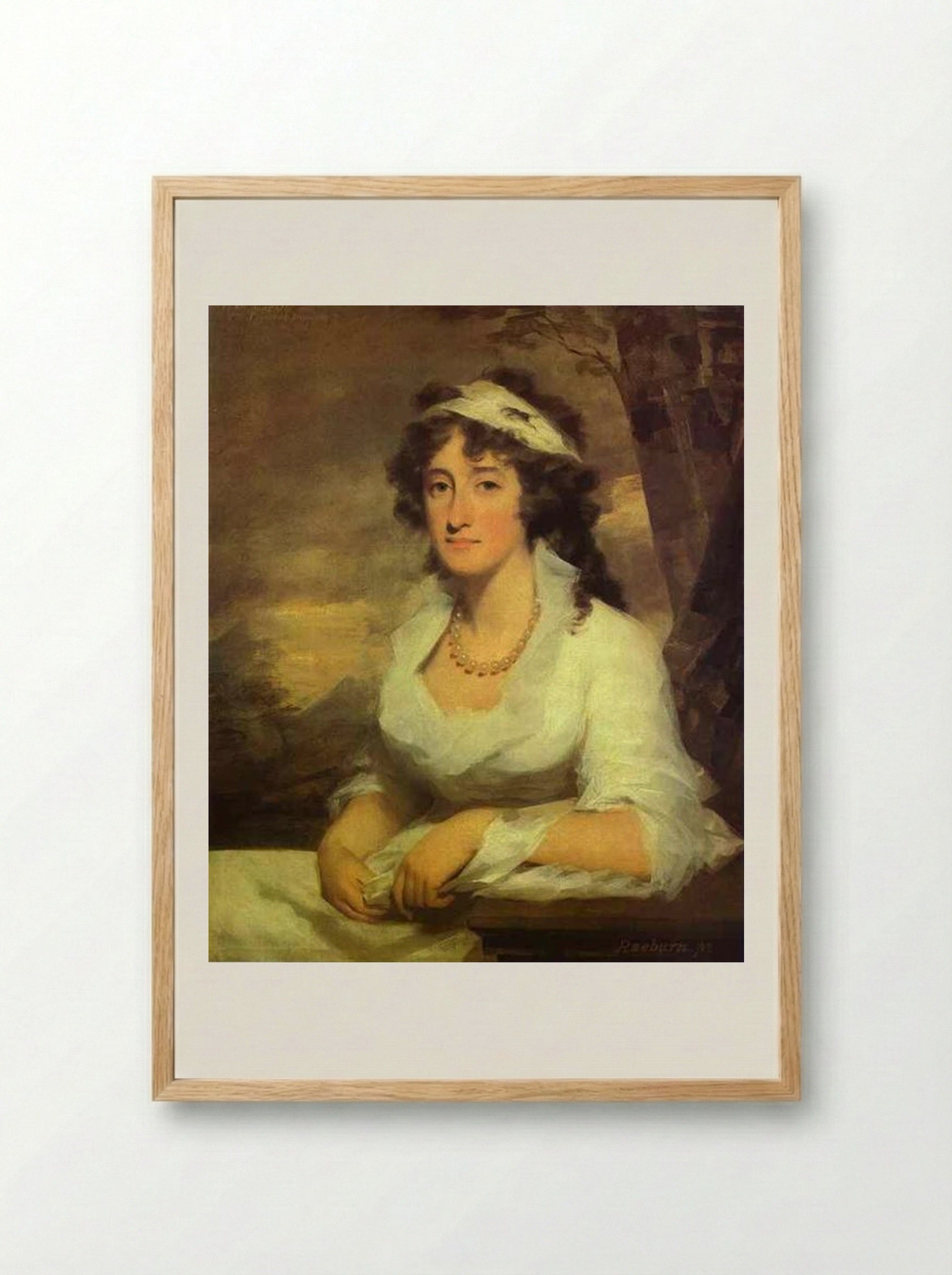 Portrait of Janet Dundas - Henry Raeburn - Framed Print Wood