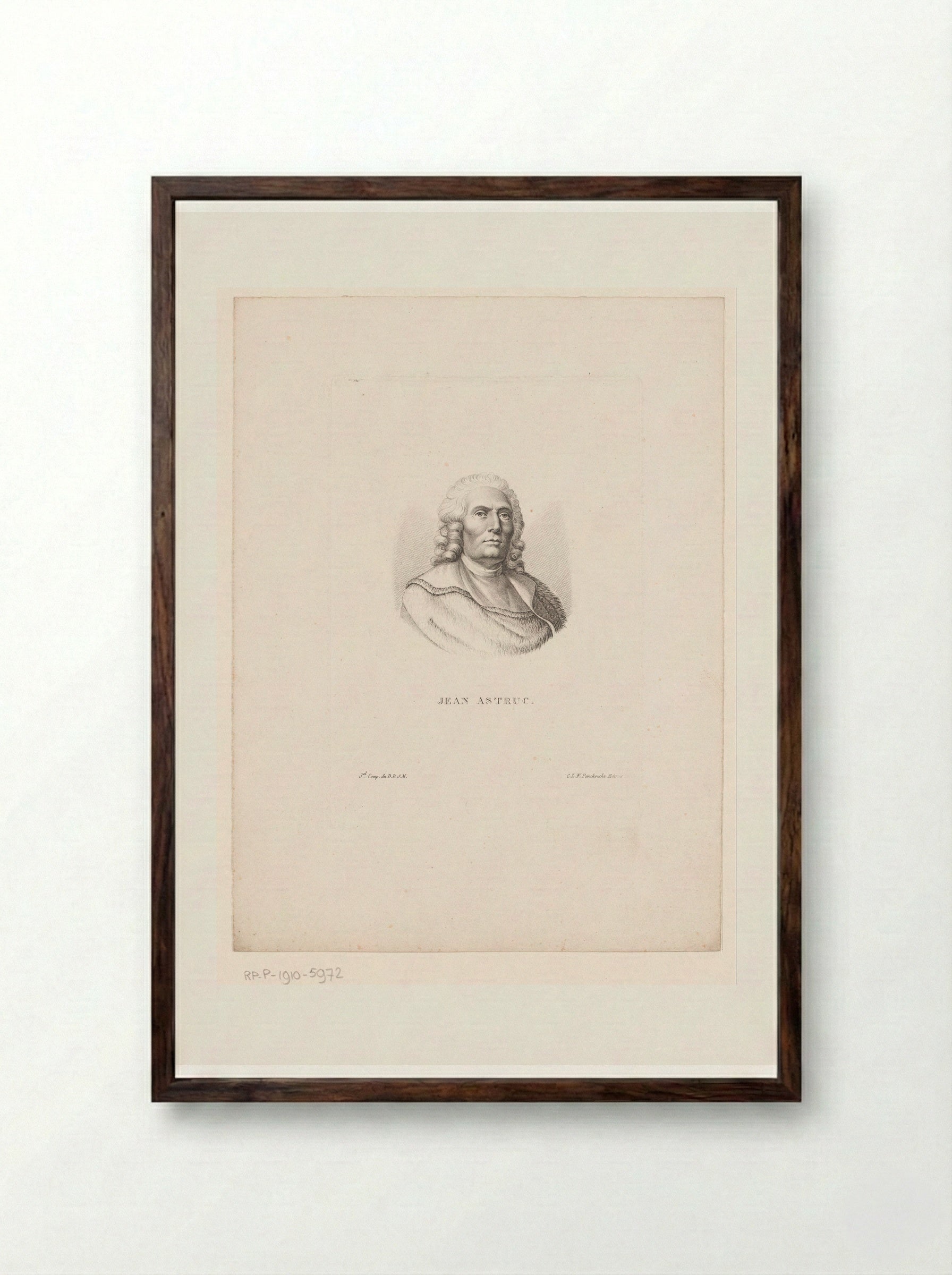 Portrait of Jean Astruc - Ambroise Tardieu - Framed Print Dark Wood