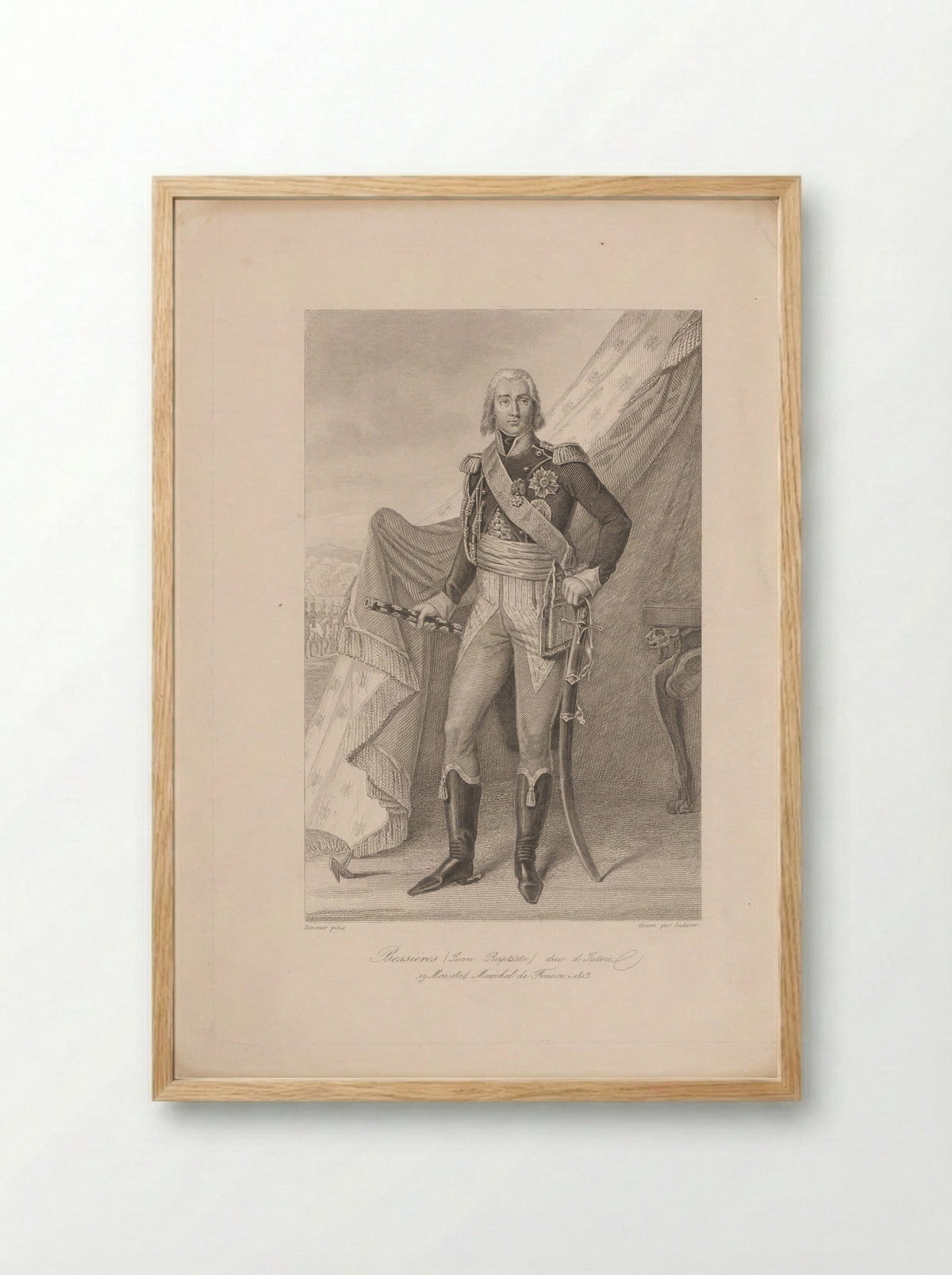 Portrait of Jean-Baptiste Bessières - Charles Gavard - Framed Print Wood