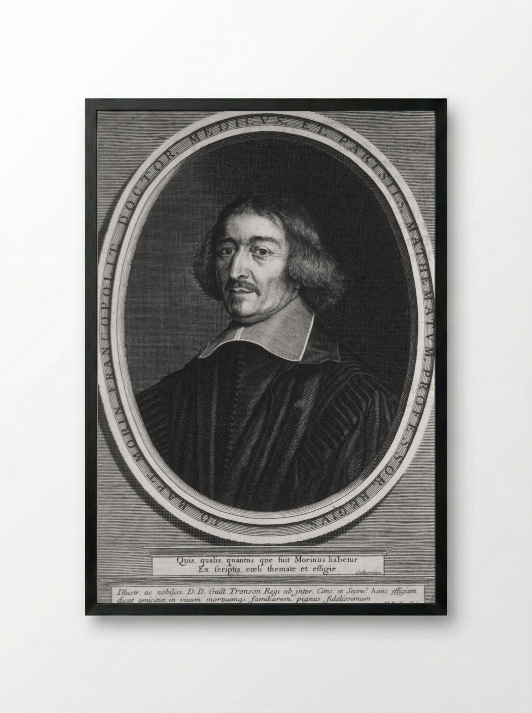 Portrait of Jean-Baptiste Morin - Jean Morin - Framed Print Black
