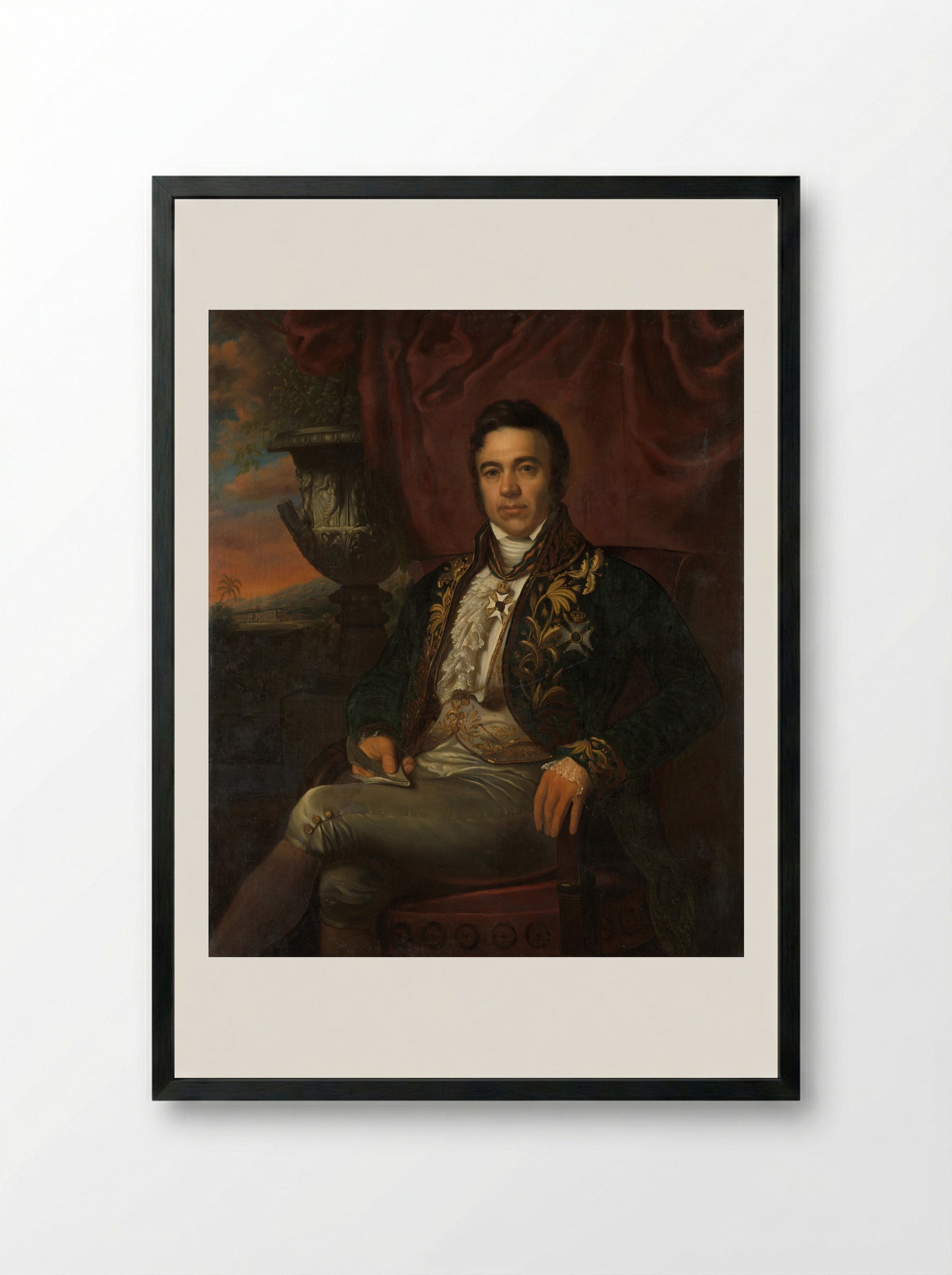 Portrait of Jean Chrétien Baud - Raden Saleh - Framed Print Black