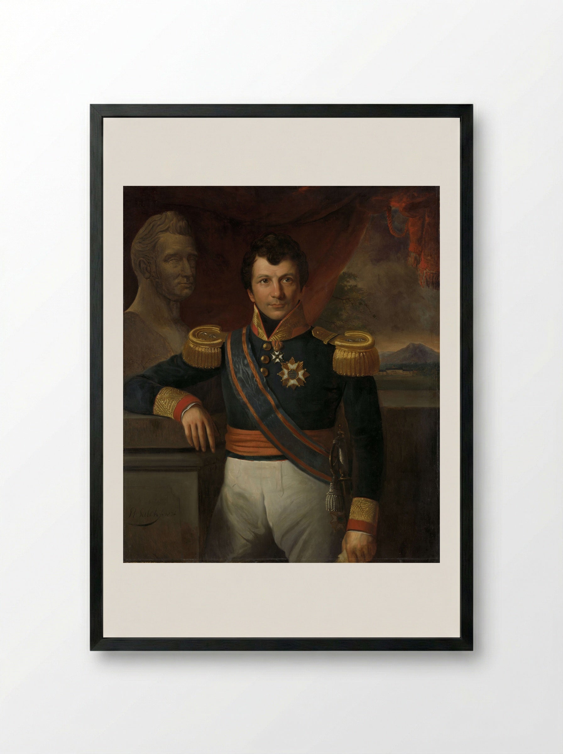 Portrait of Jean Chrétien Baud - Raden Saleh - Framed Print Black