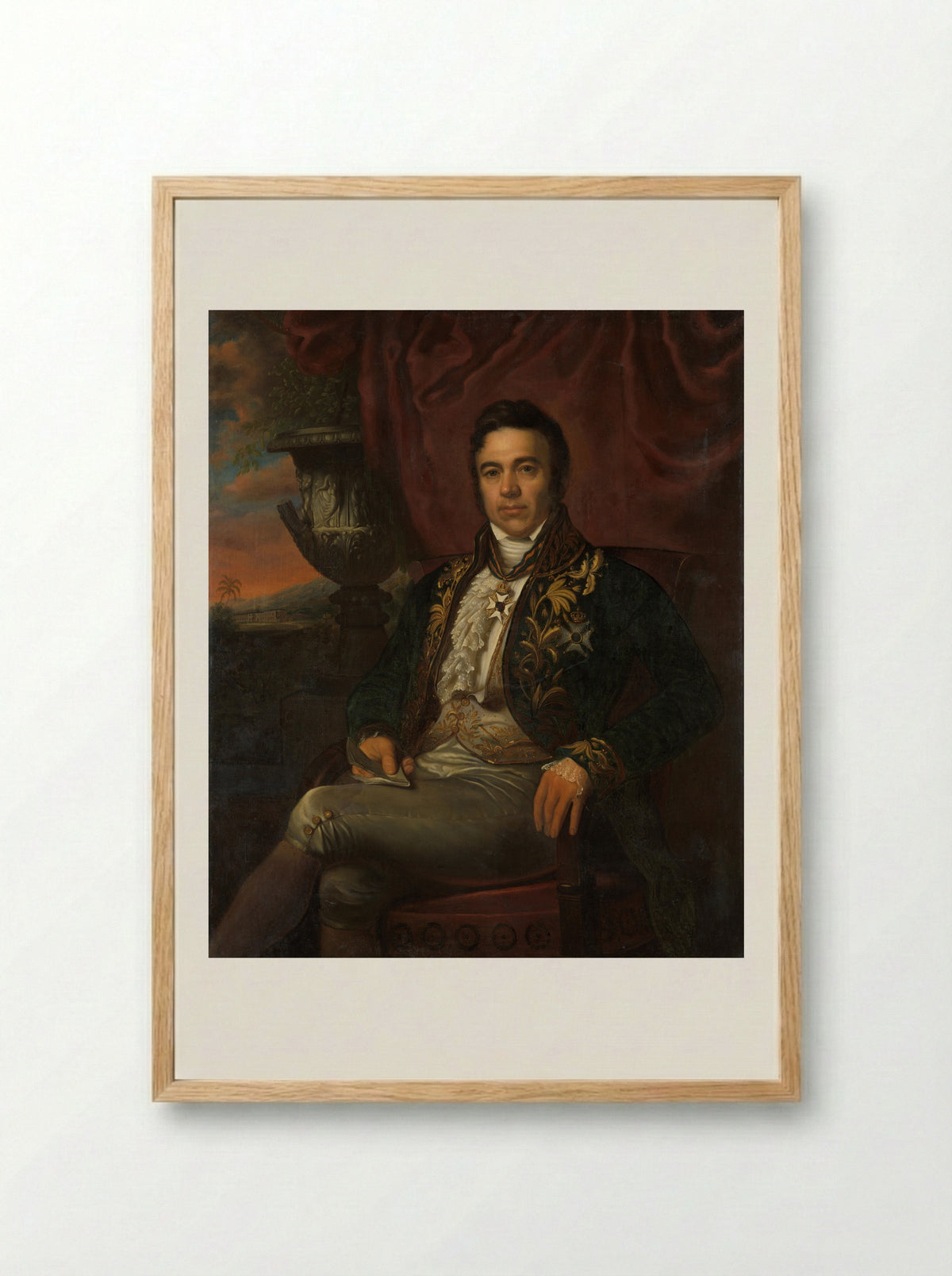 Portrait of Jean Chrétien Baud - Raden Saleh - Framed Print Wood