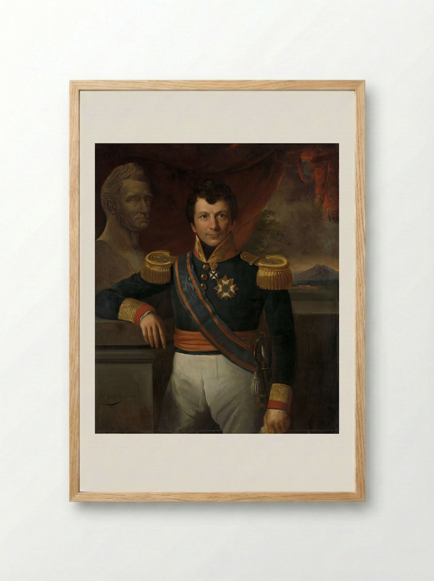 Portrait of Jean Chrétien Baud - Raden Saleh - Framed Print Wood