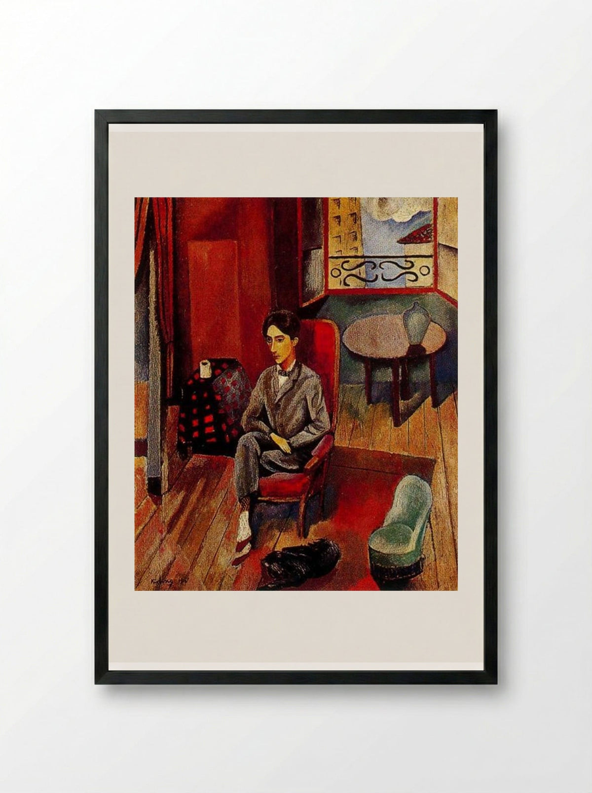 Portrait of Jean Cocteau - Moïse Kisling - Framed Print Black