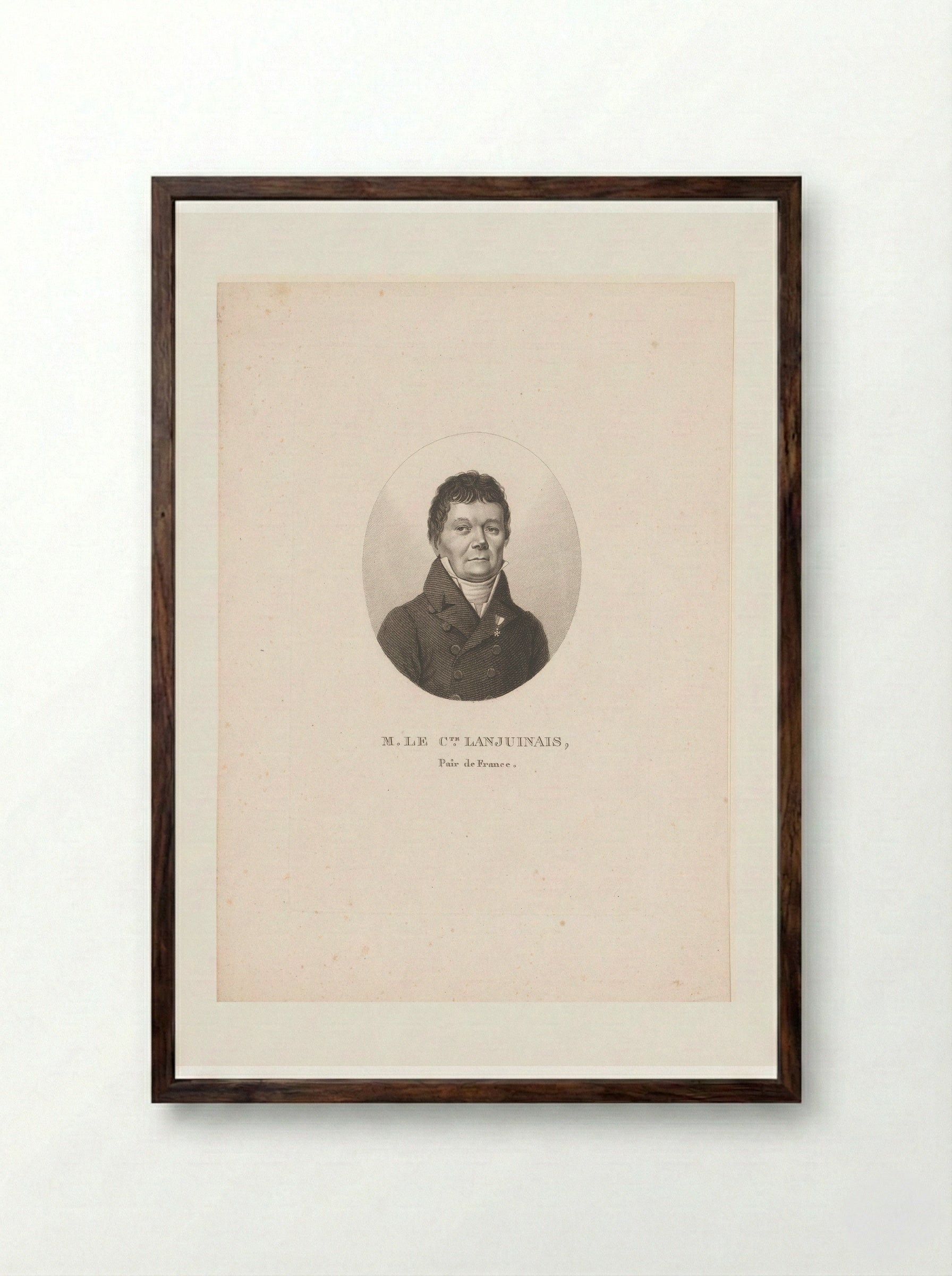 Portrait of Jean-Denis Lanjuinais - Ambroise Tardieu - Framed Print Dark Wood