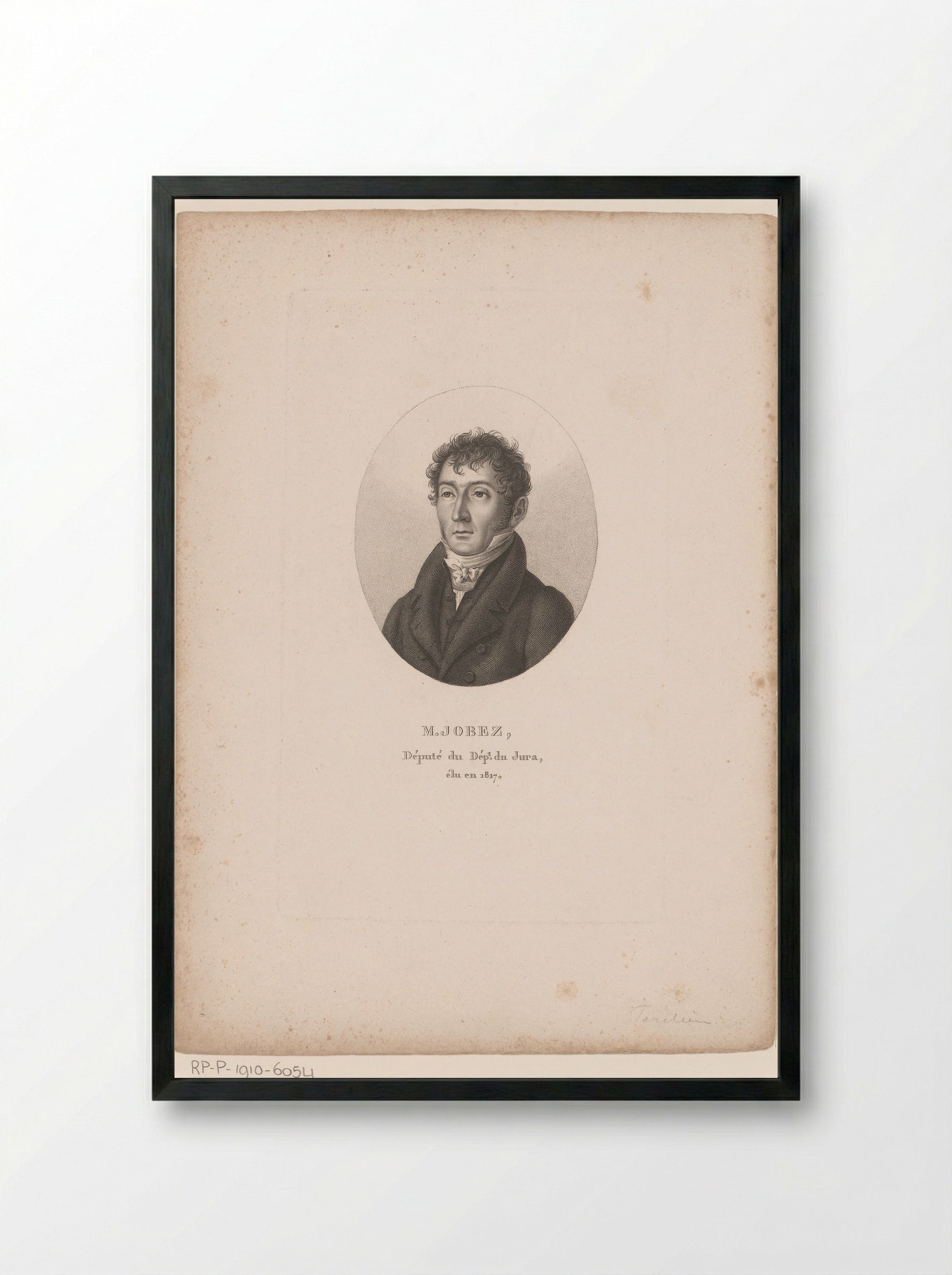 Portrait of Jean Emmanuel Jobez - Ambroise Tardieu - Framed Print Black