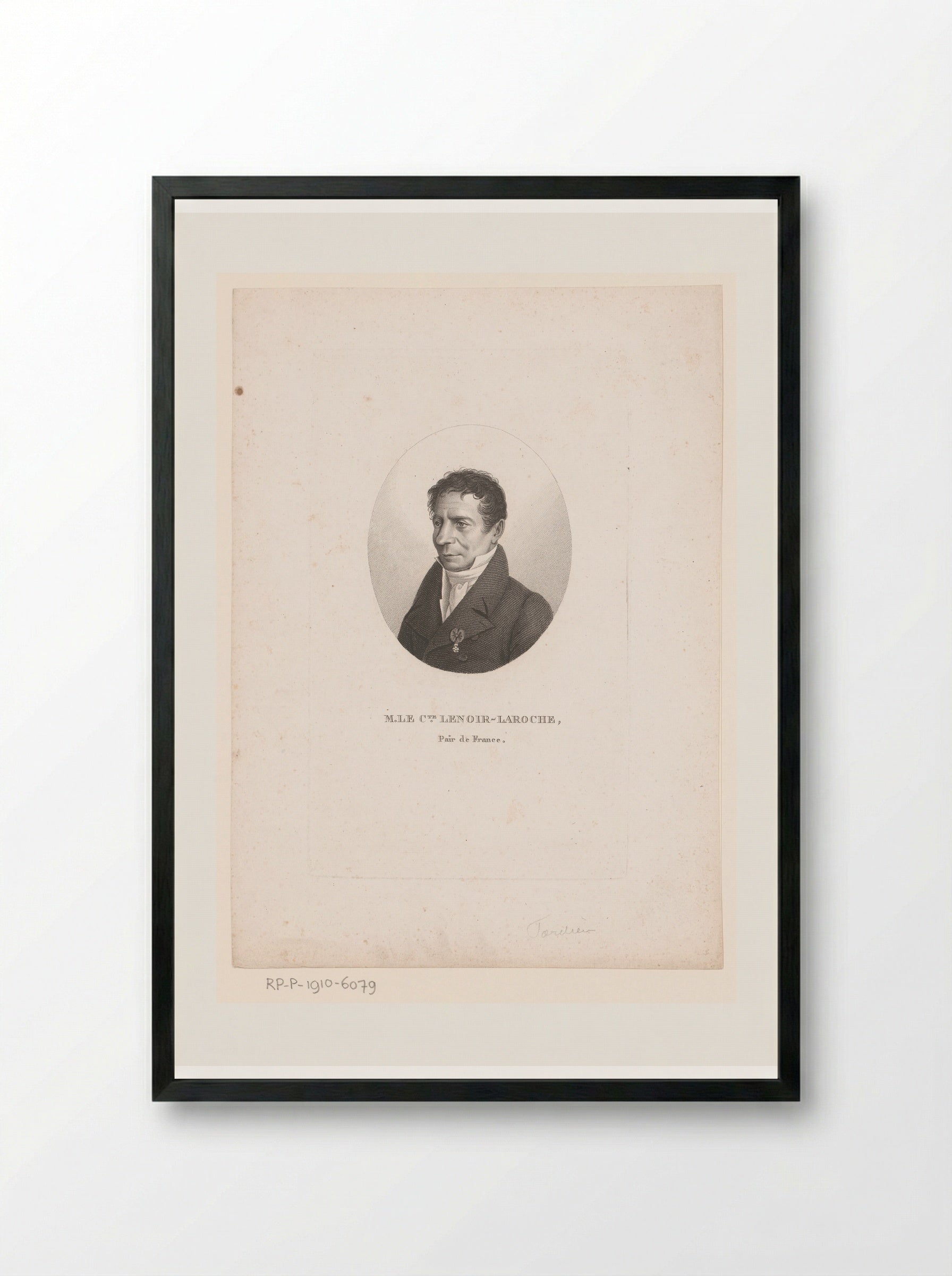 Portrait of Jean-Jacques Lenoir-Laroche - Ambroise Tardieu - Framed Print Black