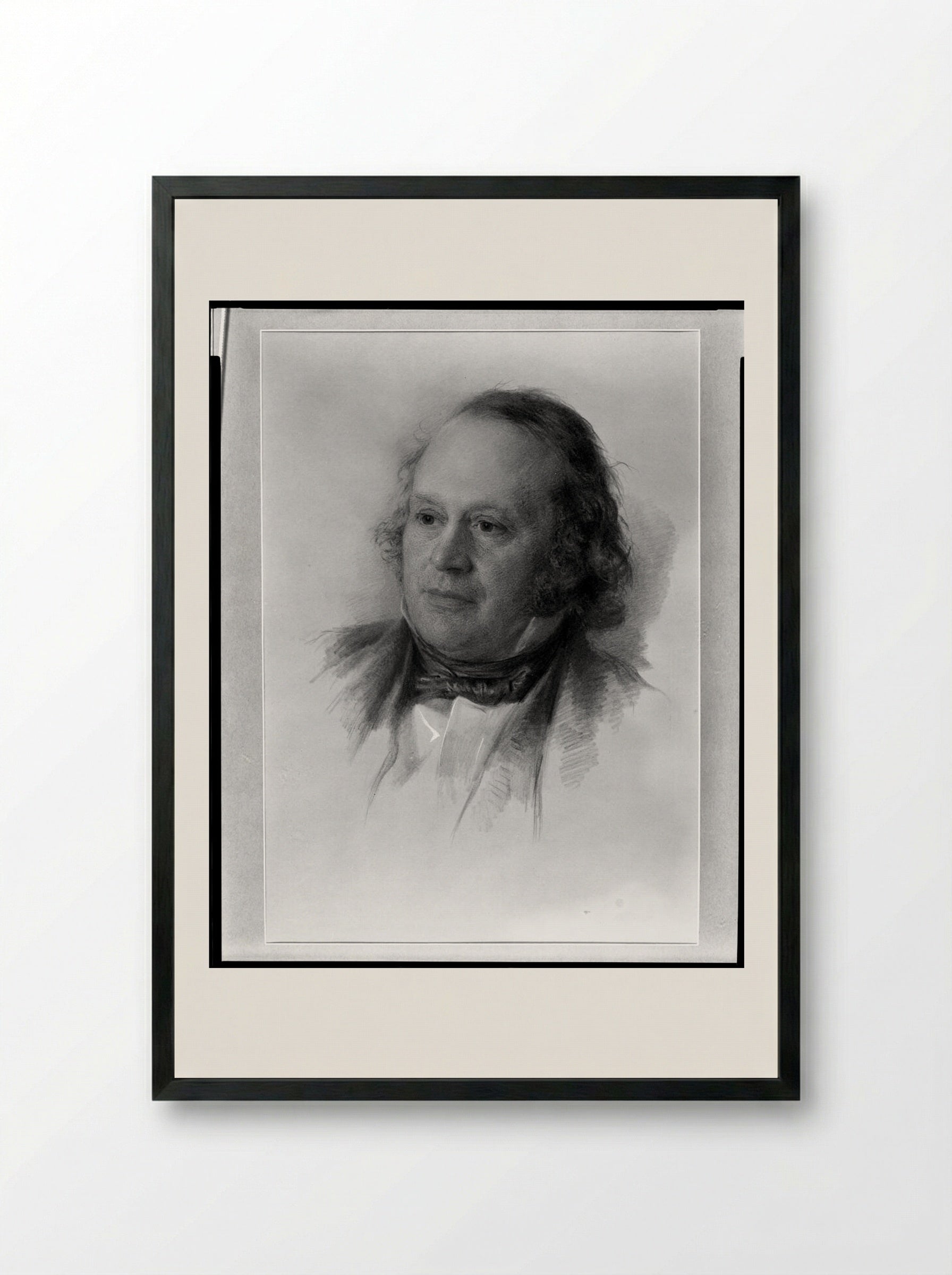 Portrait of Jean-Louis-Rodolphe Agassiz - William Morris Hunt - Framed Print Black