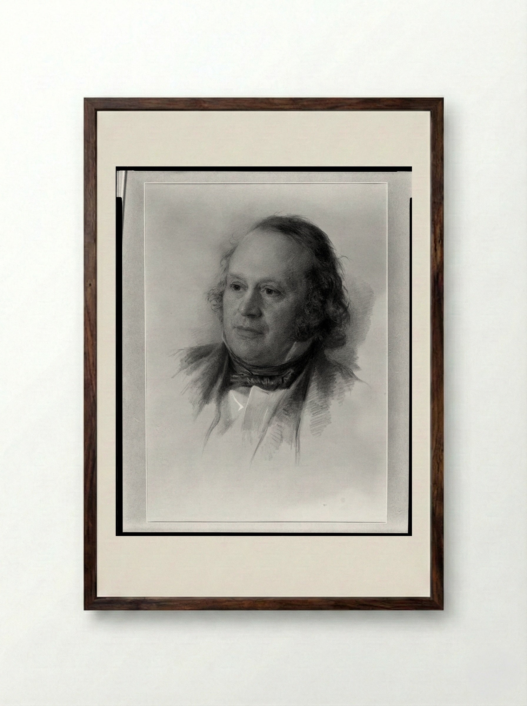 Portrait of Jean-Louis-Rodolphe Agassiz - William Morris Hunt - Framed Print Dark Wood