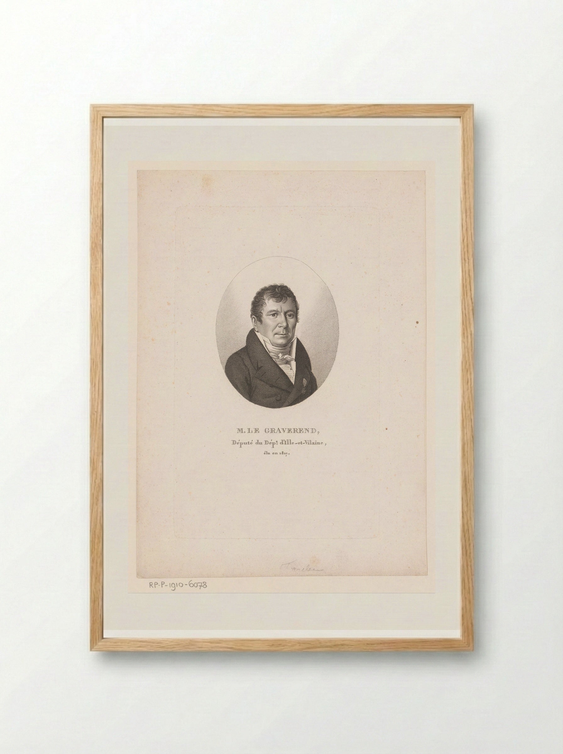 Portrait of Jean-Marie Emmanuel Legraverend - Ambroise Tardieu - Framed Print Wood