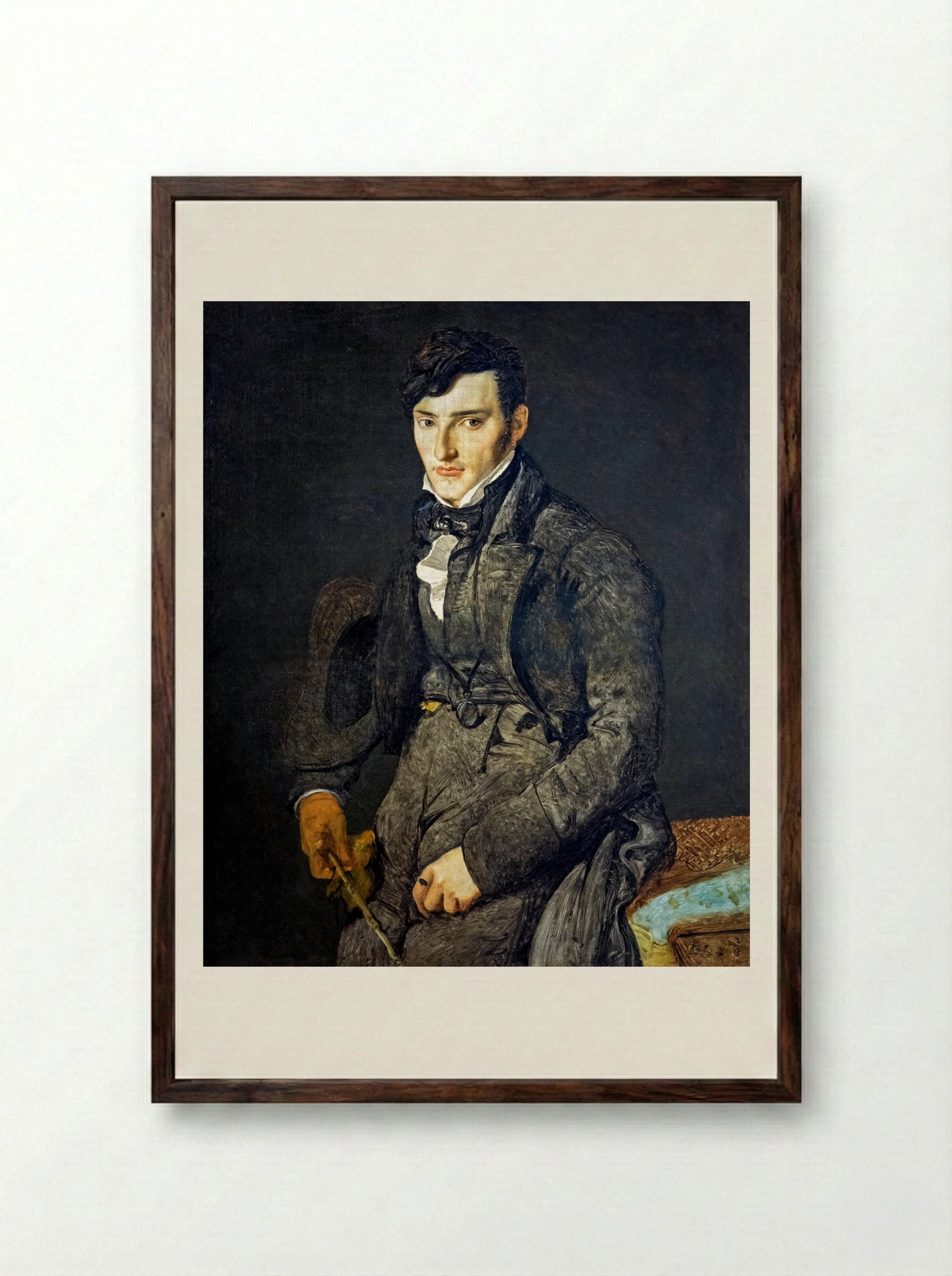 Portrait of Jean-Pierre-Francois Gilibert - Jean Auguste Dominique Ingres - Framed Print Dark Wood