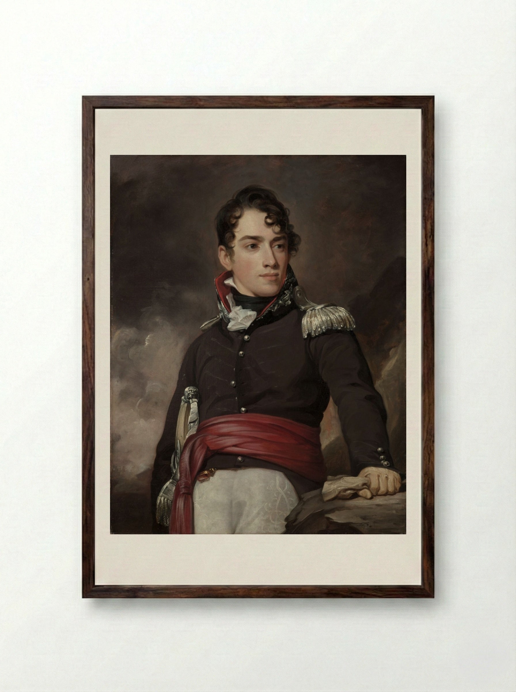 Portrait of Jean Terford David - Thomas Sully - Framed Print Dark Wood
