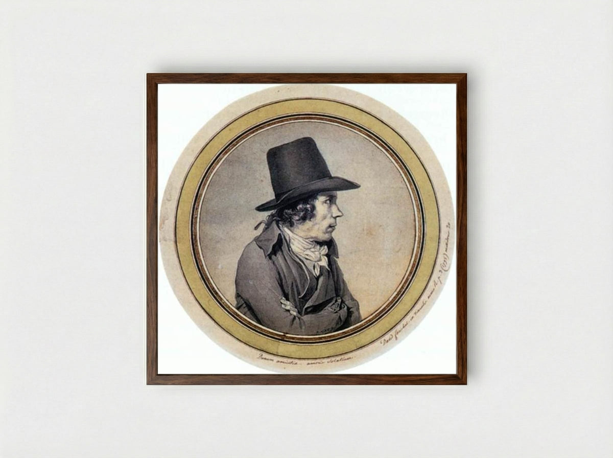Portrait of Jeanbon Saint André - Jacques-Louis David - Framed Print Dark Wood