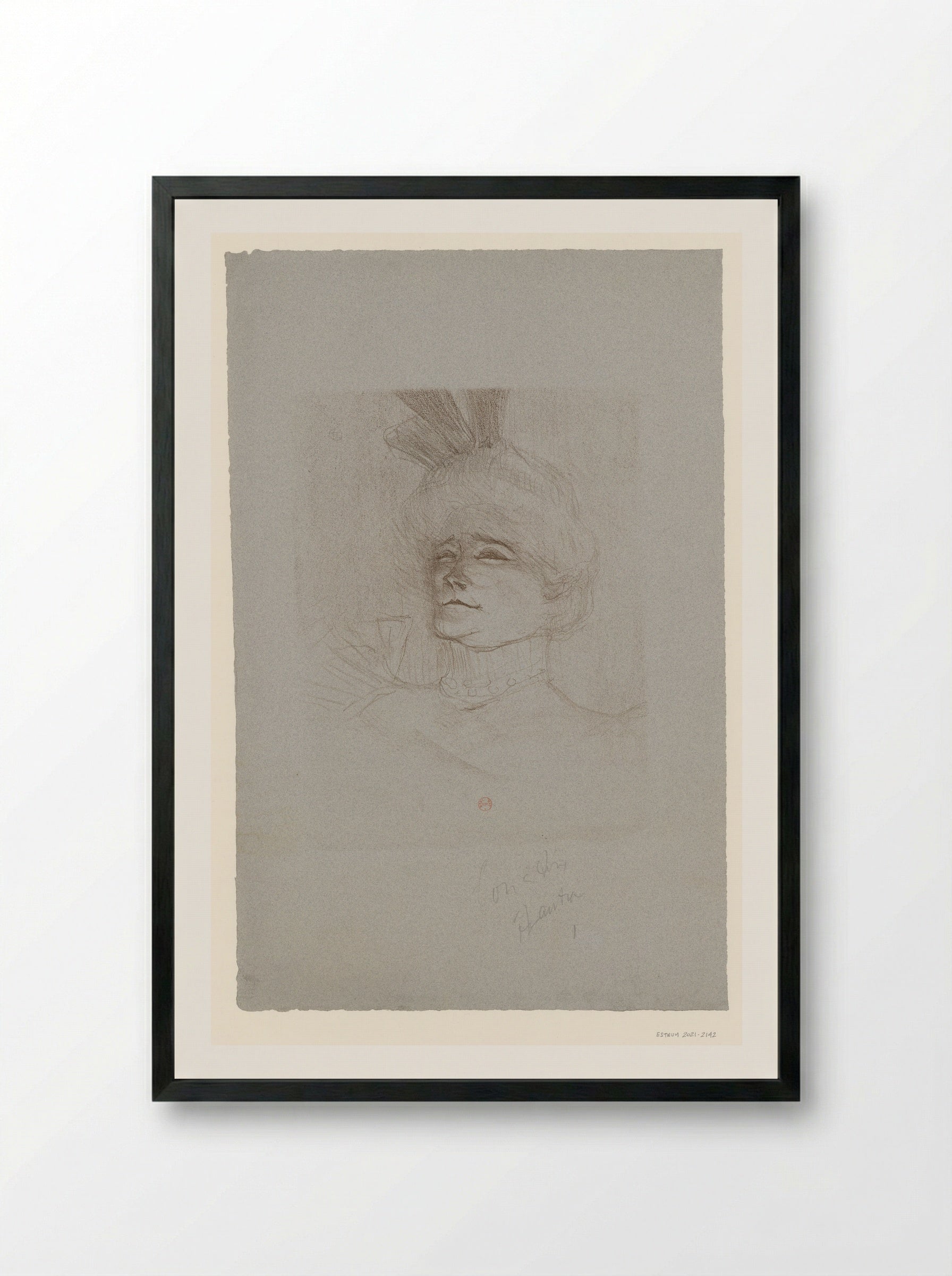 Portrait of Jeanne Granier - Henri de Toulouse-Lautrec - Framed Print Black
