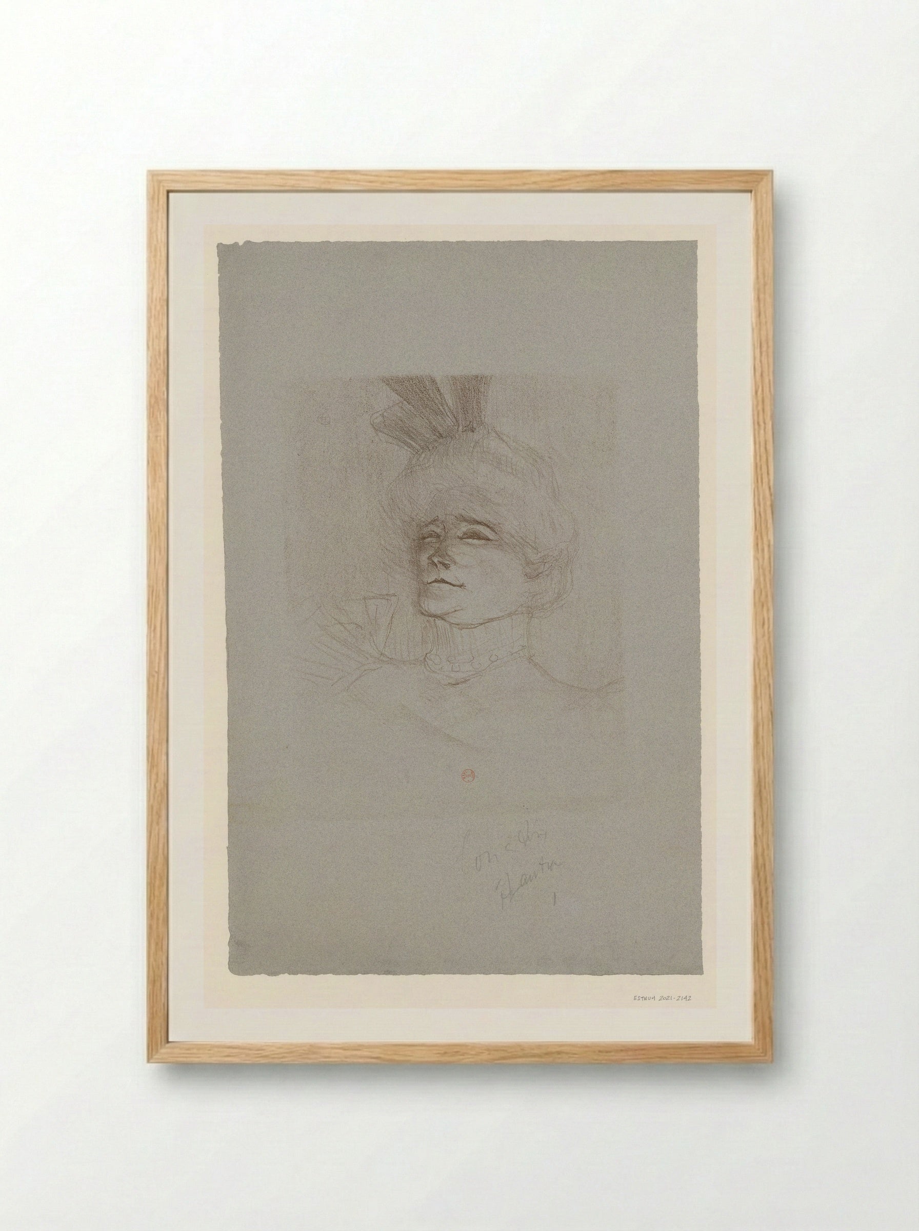 Portrait of Jeanne Granier - Henri de Toulouse-Lautrec - Framed Print Wood