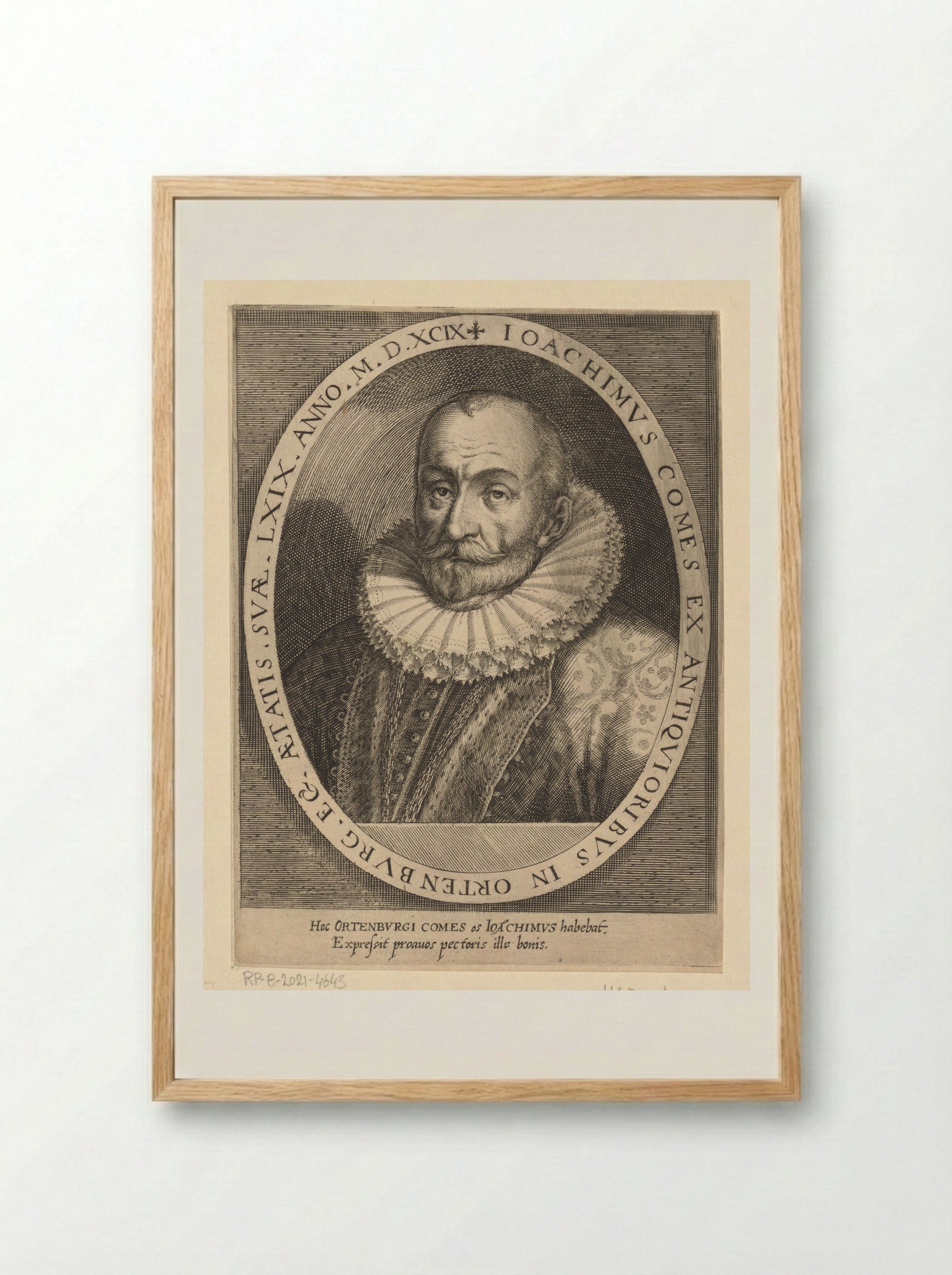Portrait of Joachim, Count of Ortenburg at Age 69 - Dominicus Custos - Framed Print Wood