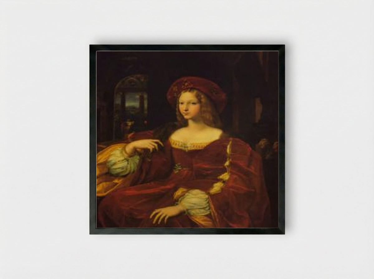 Portrait of Joanna of Aragon - Raphael - Framed Print Black