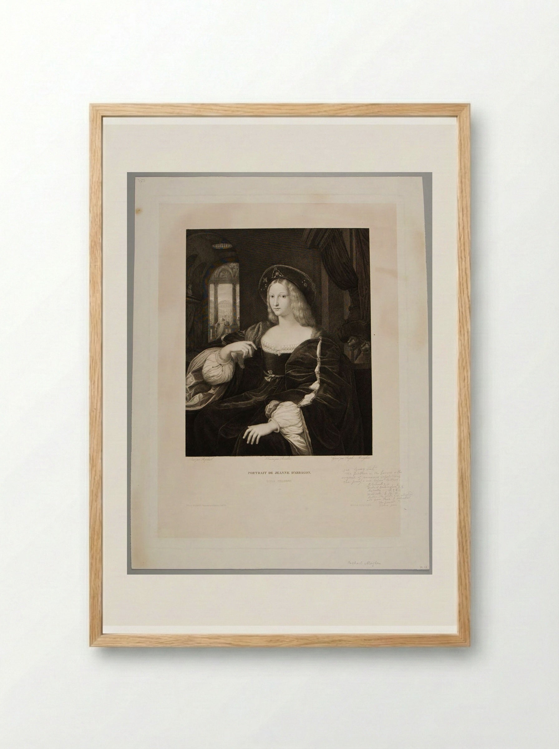 Portrait of Joanna of Aragon - Raphael Morghen - Framed Print Wood