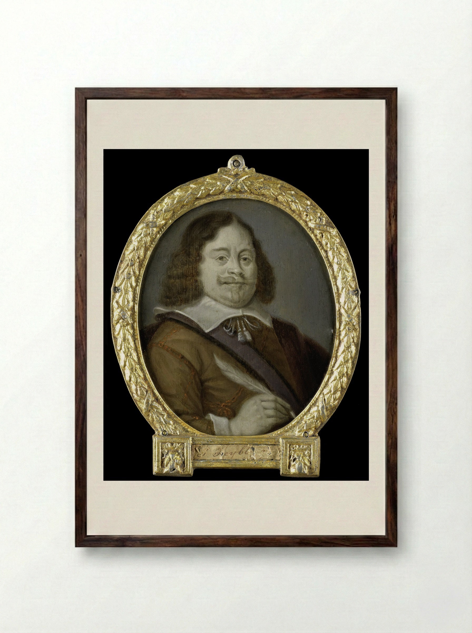 Portrait of Joannes Cools - Arnoud van Halen - Framed Print Dark Wood