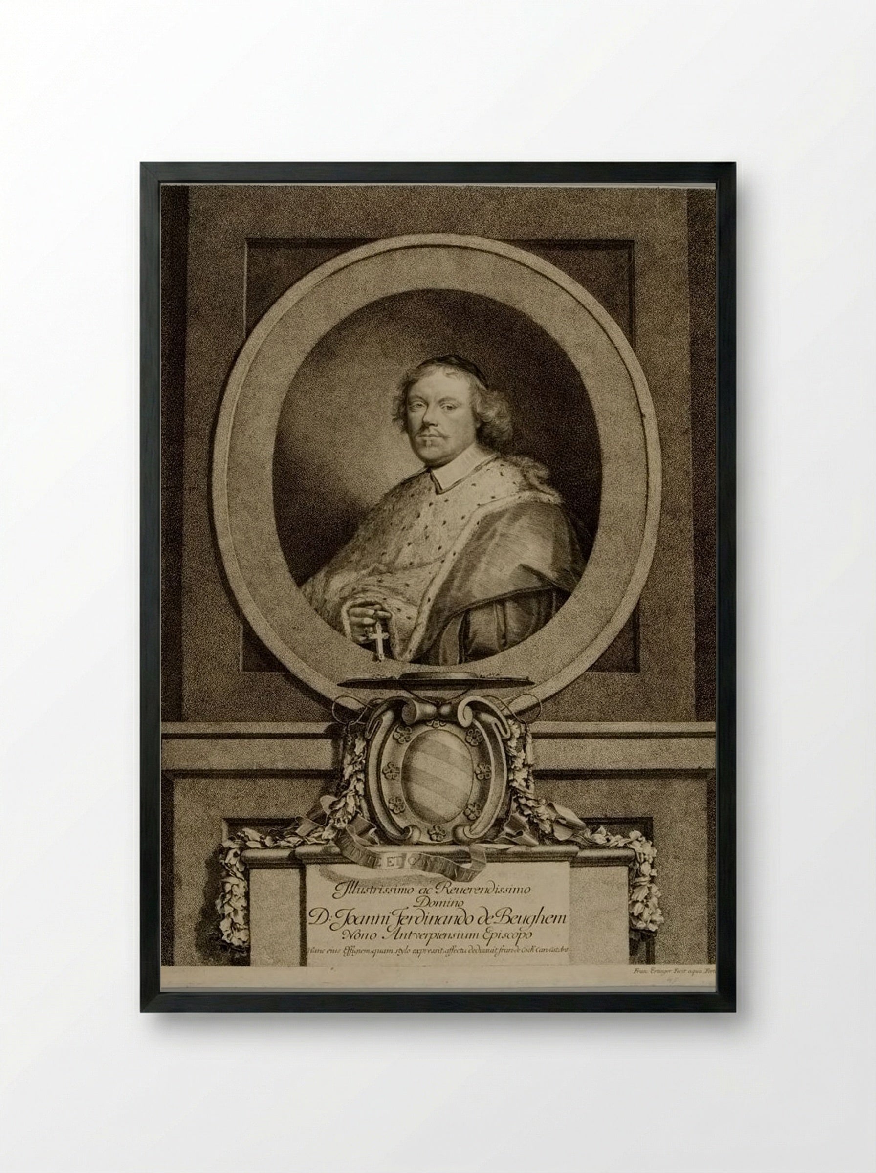 Portrait of Joannes Ferdinandus de Beughem - Frans Ertinger - Framed Print Black