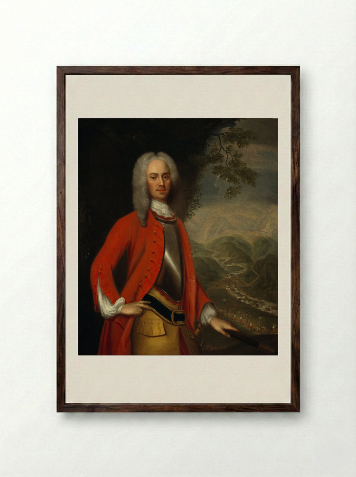 Portrait of Johan Arnold Zoutman - Johan van Diest - Framed Print Dark Wood