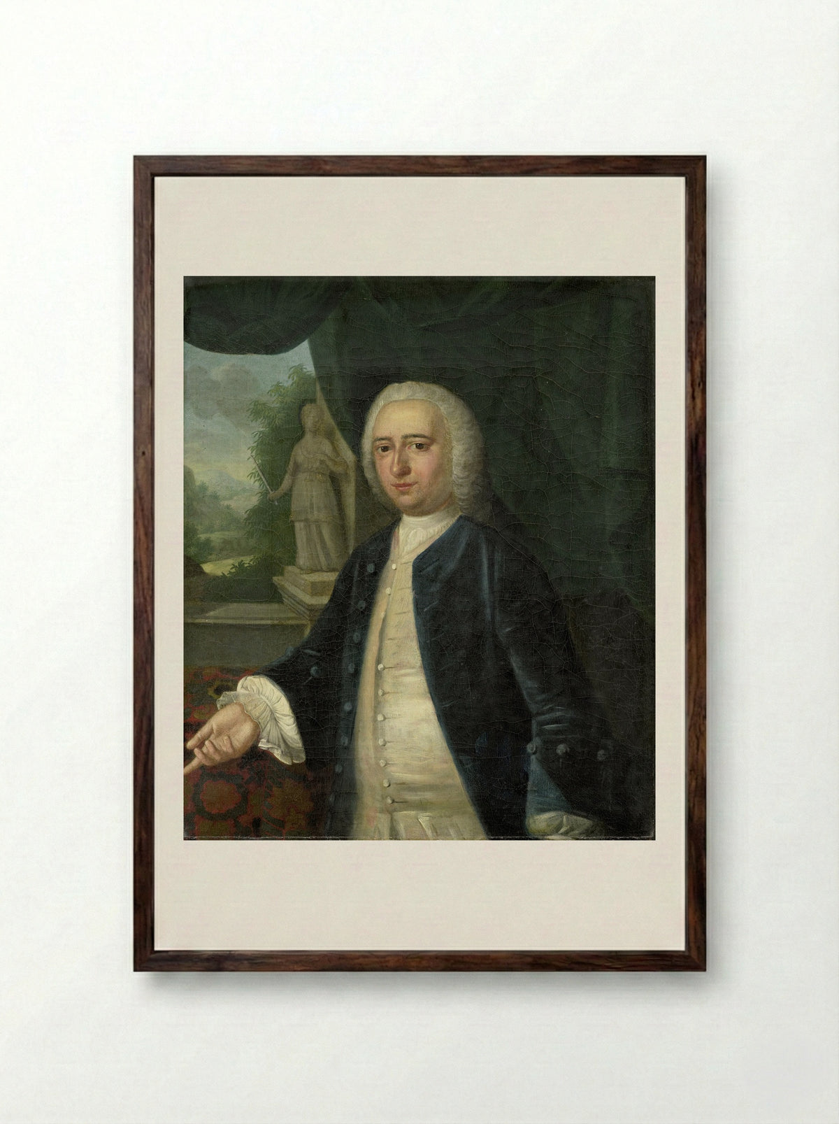 Portrait of Johan Willem Parker - Jacob Jan Nachenius - Framed Print Dark Wood