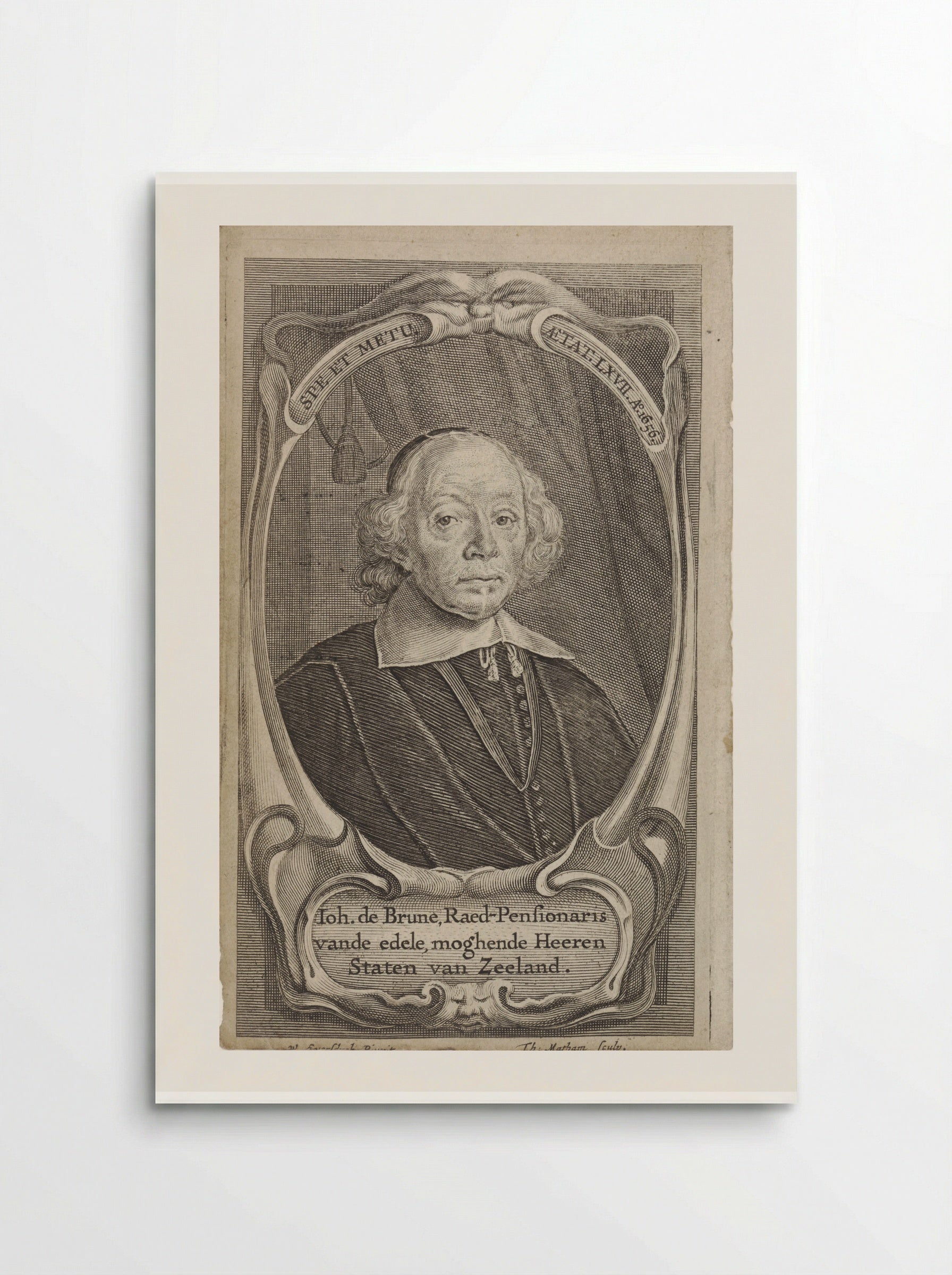 Portrait of Johan de Brune - Theodor Matham - Poster