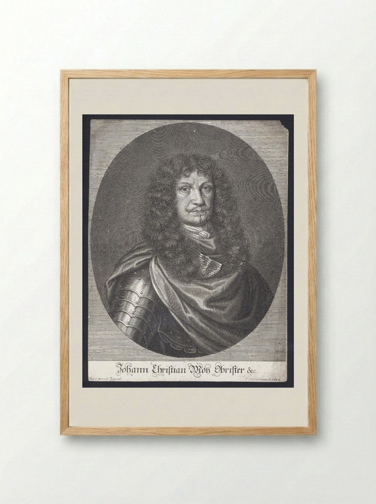 Portrait of Johann Christian Motz - Elias Hainzelmann - Framed Print Wood