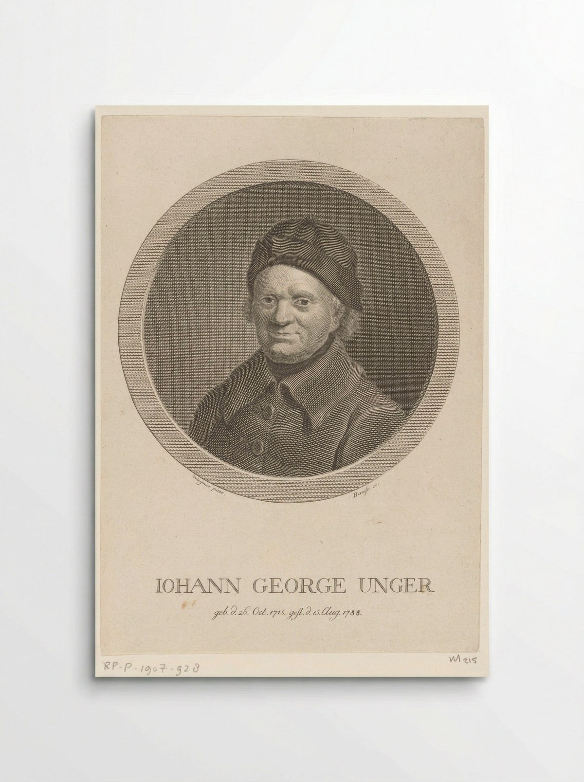 Portrait of Johann George Unger - Johann Friedrich Gottlieb Unger - Poster