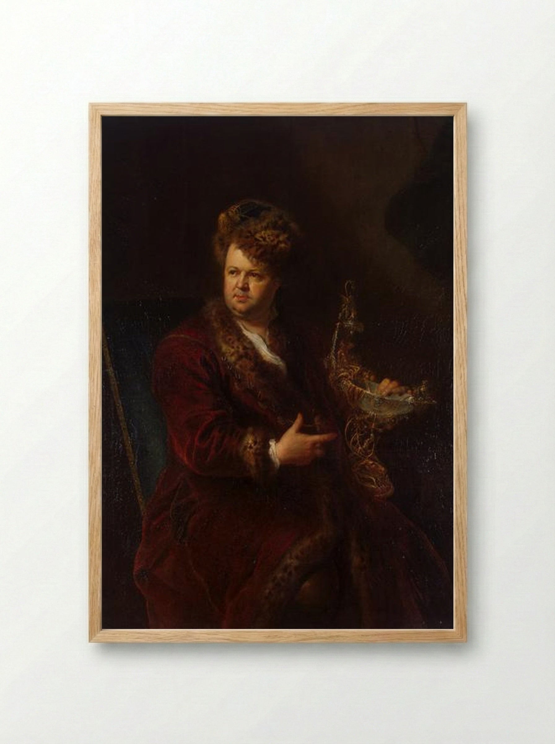 Portrait of Johann Melchior Dinglinger - Antoine Pesne - Framed Print Wood