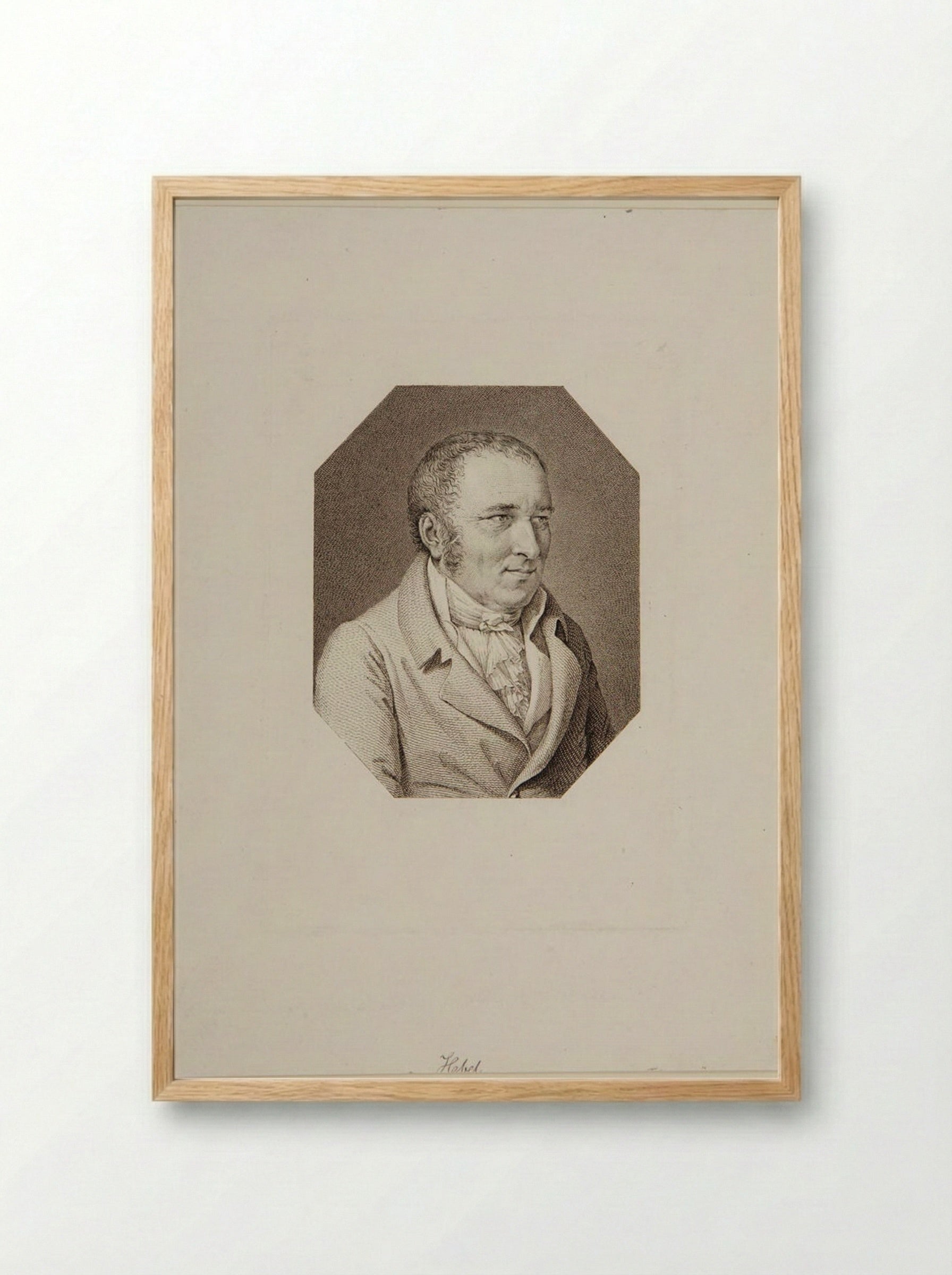 Portrait of Johann Peter Hebel - Johann Friedrich Wilhelm Müller - Framed Print Wood