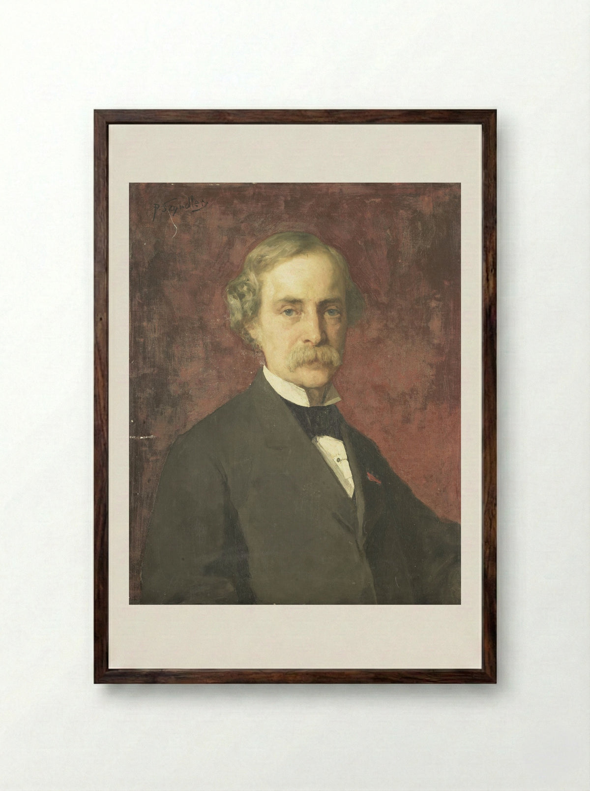 Portrait of Johann Wilhelm Kaiser - Pantaleon Szyndler - Framed Print Dark Wood