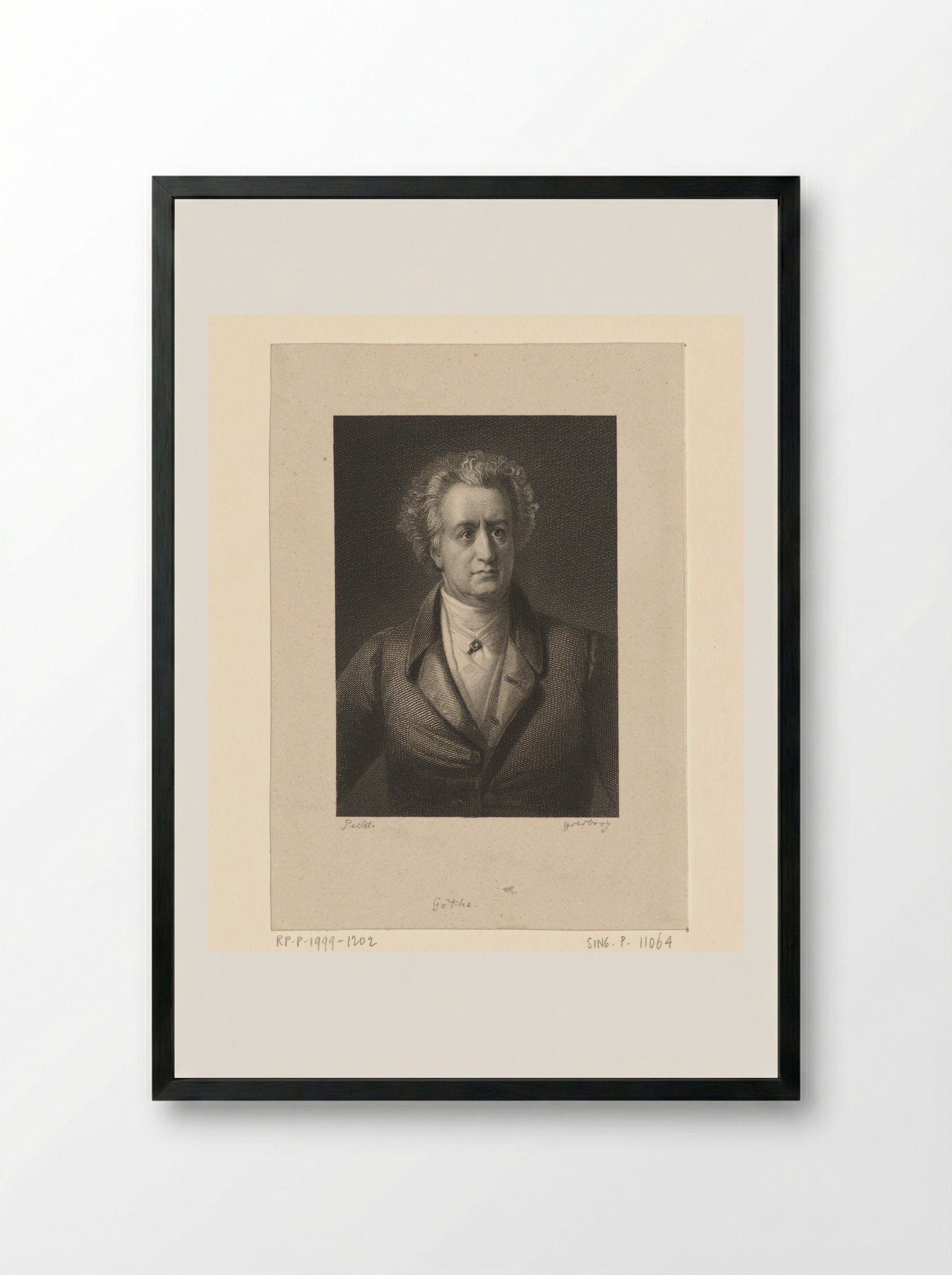 Portrait of Johann Wolfgang von Goethe - Lazarus Gottlieb Sichling - Framed Print Black
