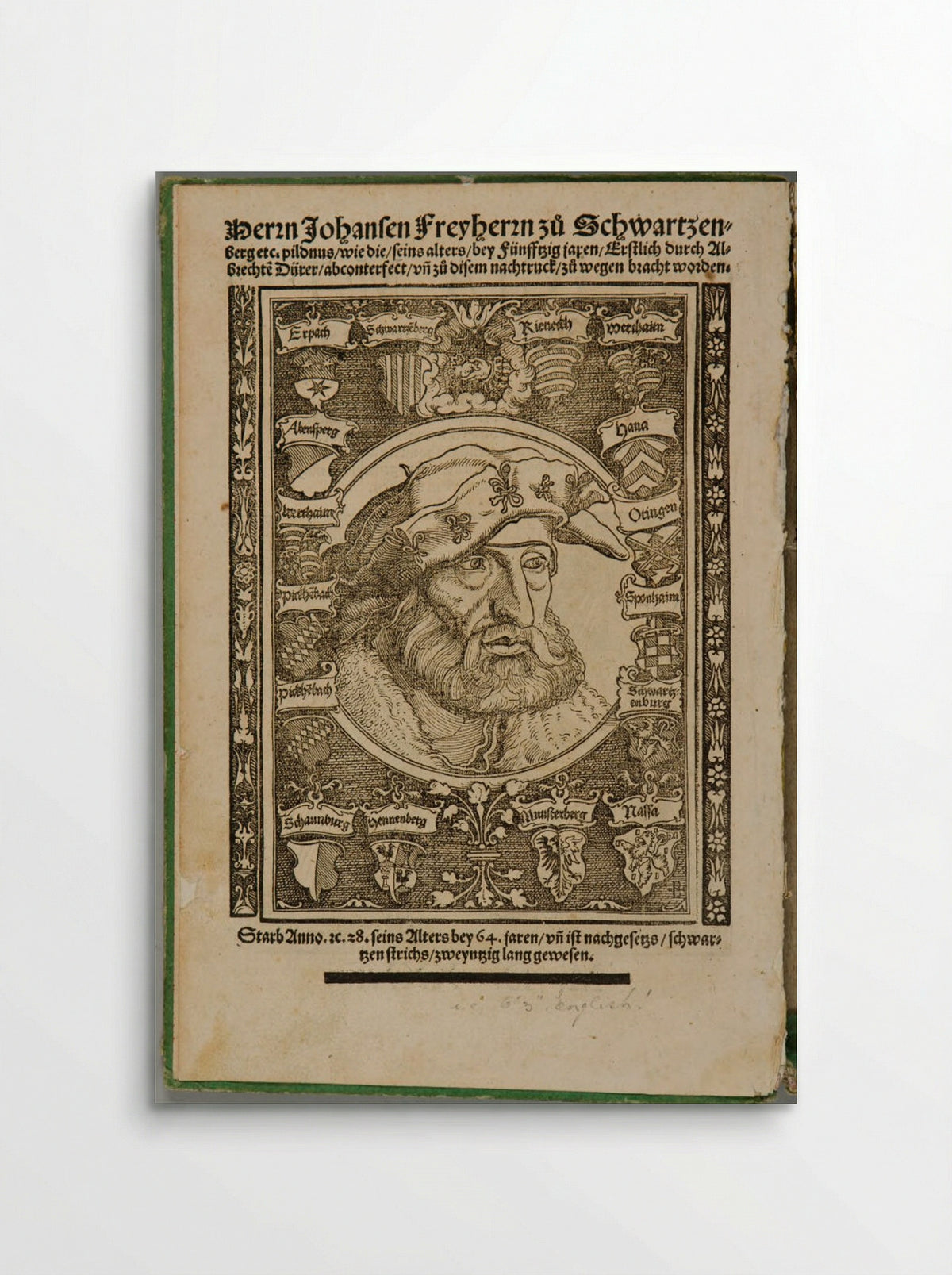 Portrait of Johann von Schwarzenberg - Hans Weiditz - Poster