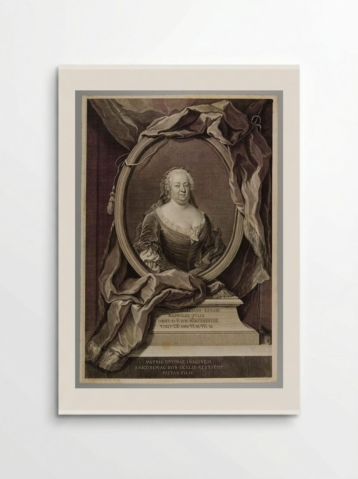 Portrait of Johanna Christiana Kees - Johann Martin Bernigeroth - Poster