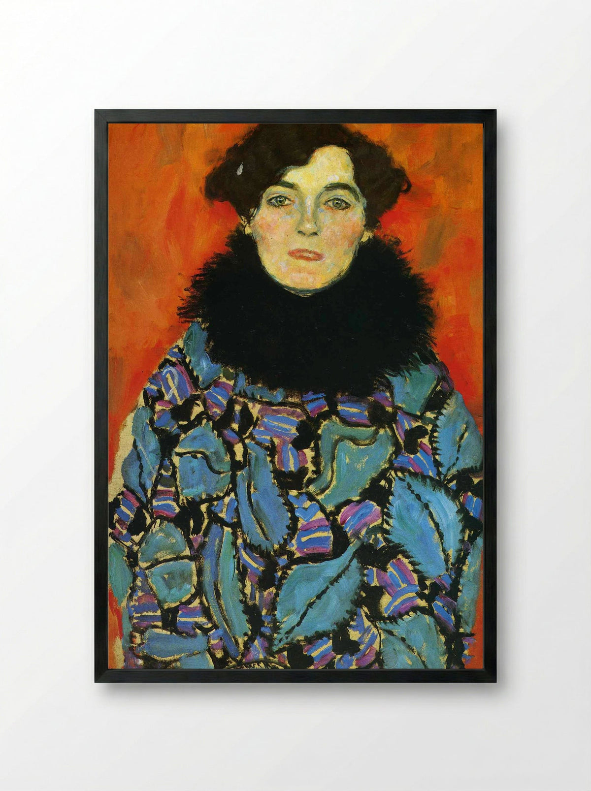 Portrait of Johanna Staude - Gustav Klimt - Framed Print Black