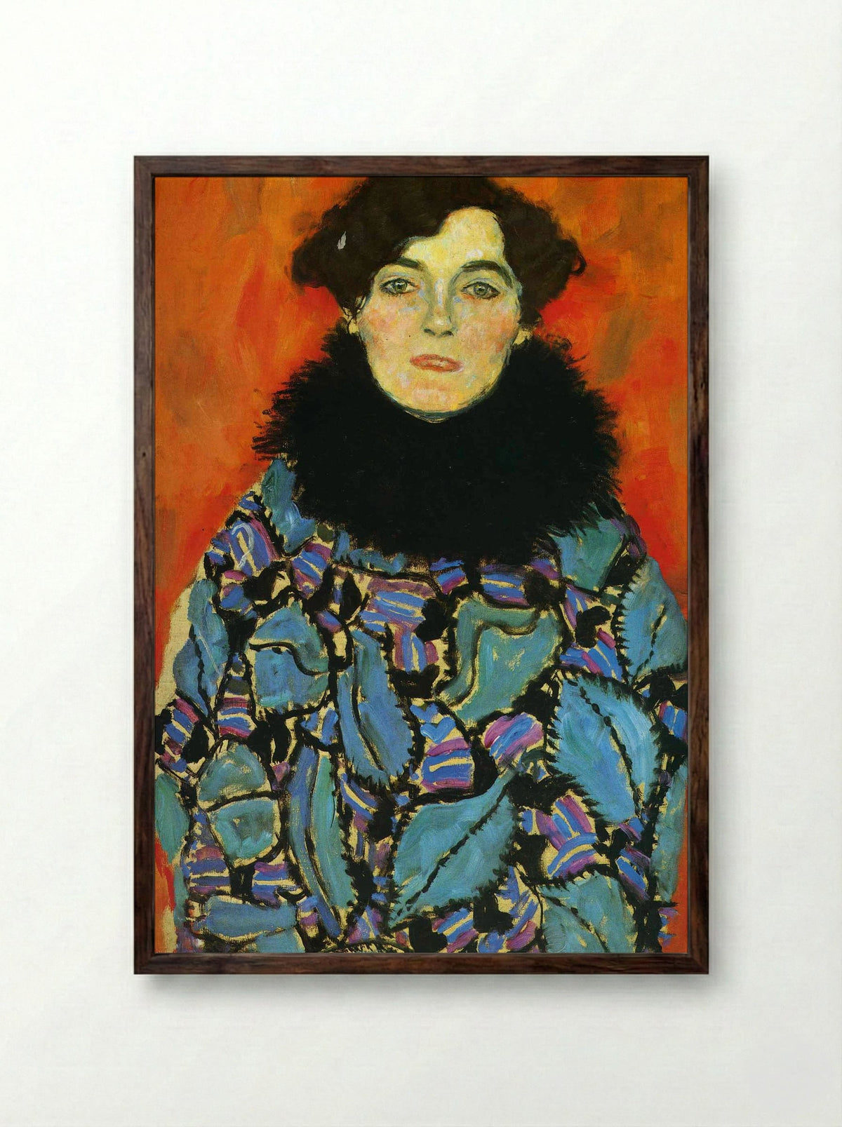 Portrait of Johanna Staude - Gustav Klimt - Framed Print Dark Wood