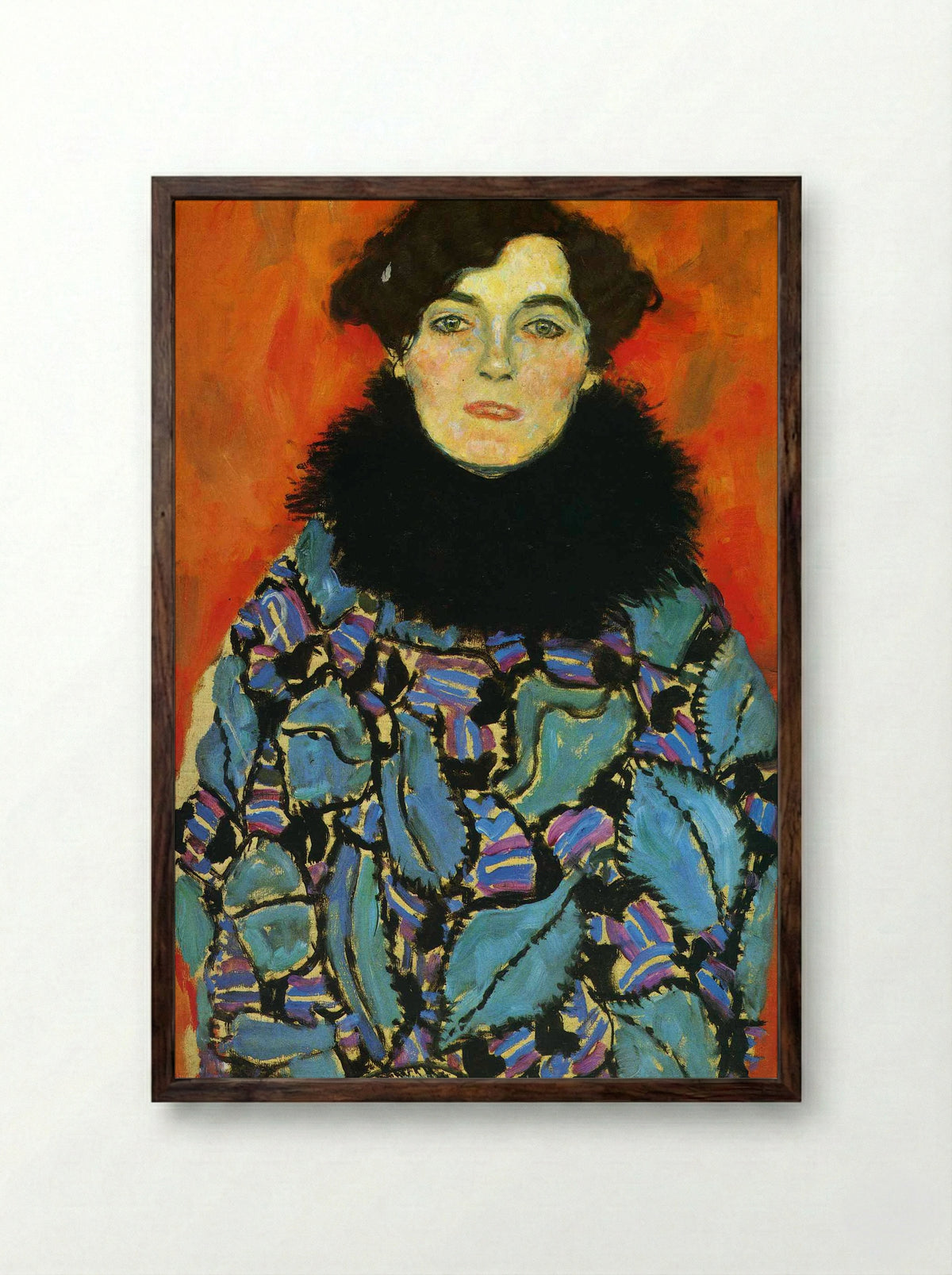 Portrait of Johanna Staude - Gustav Klimt - Framed Print Dark Wood