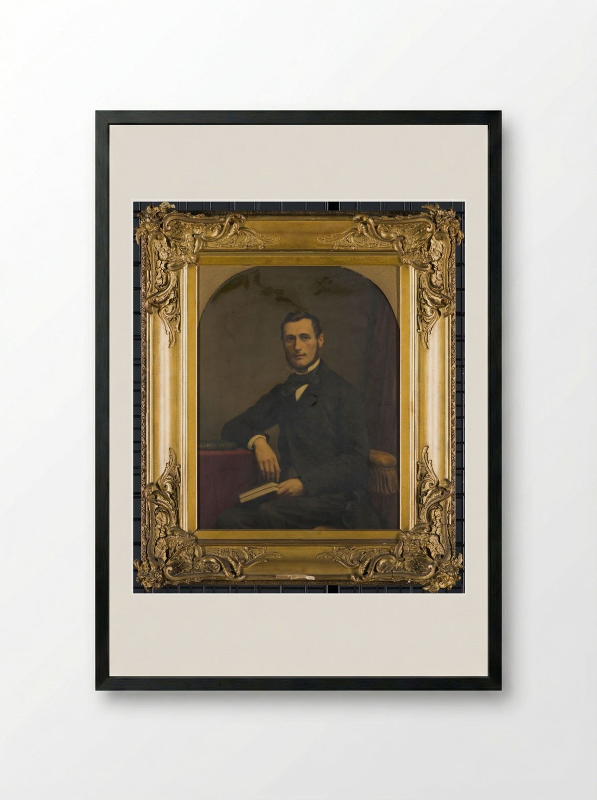 Portrait of Johannes Cornelis van Pappelendam - Johan Heinrich Neuman - Framed Print Black