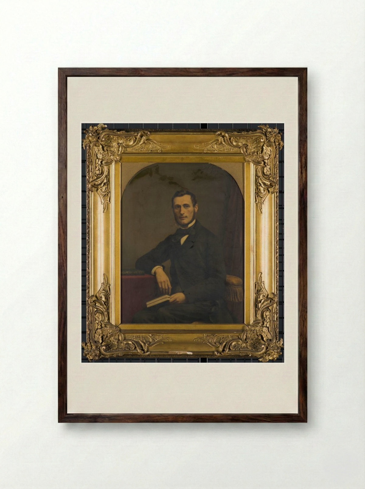 Portrait of Johannes Cornelis van Pappelendam - Johan Heinrich Neuman - Framed Print Dark Wood