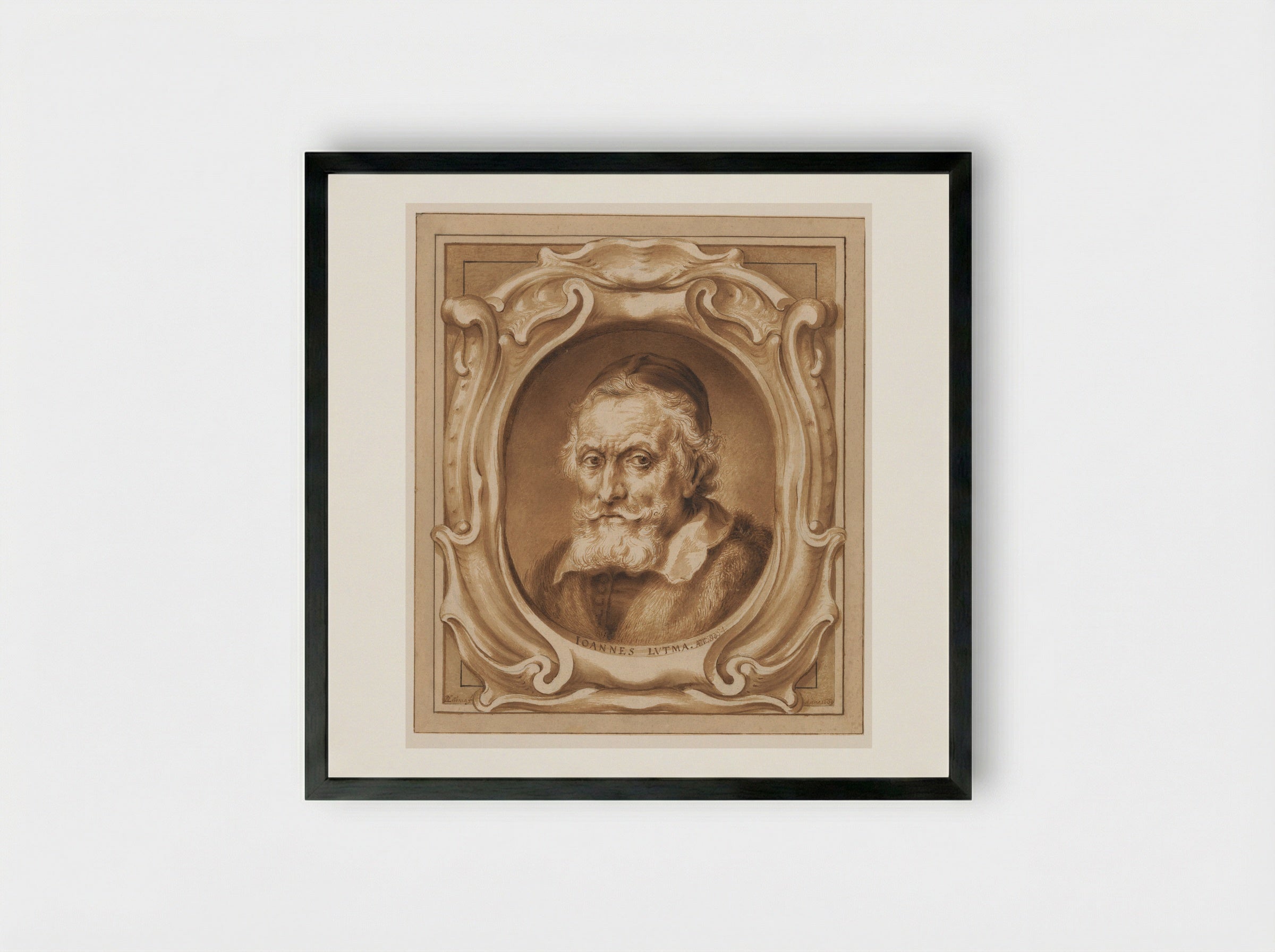 Portrait of Johannes Lutma - Abraham Lutma - Framed Print Black